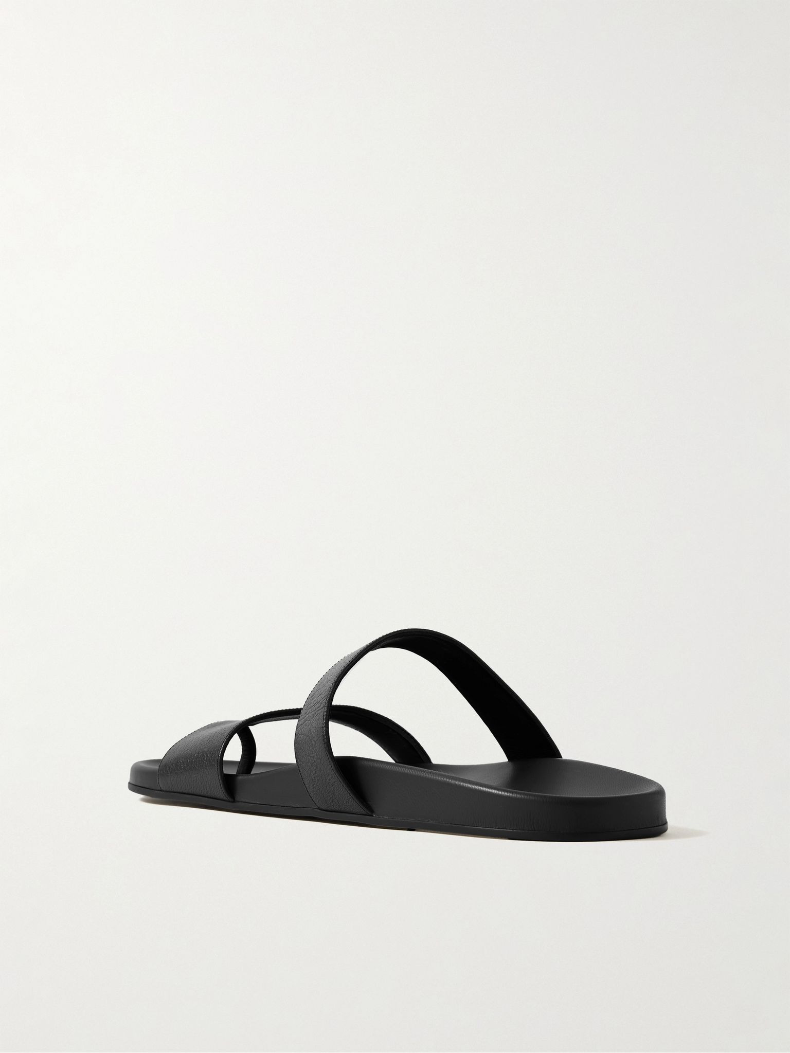 Hugh Full-Grain Leather Sandals Black - 3