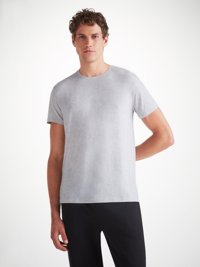 Men's T-Shirt Ethan Micro Modal Stretch Silver Marl - 2