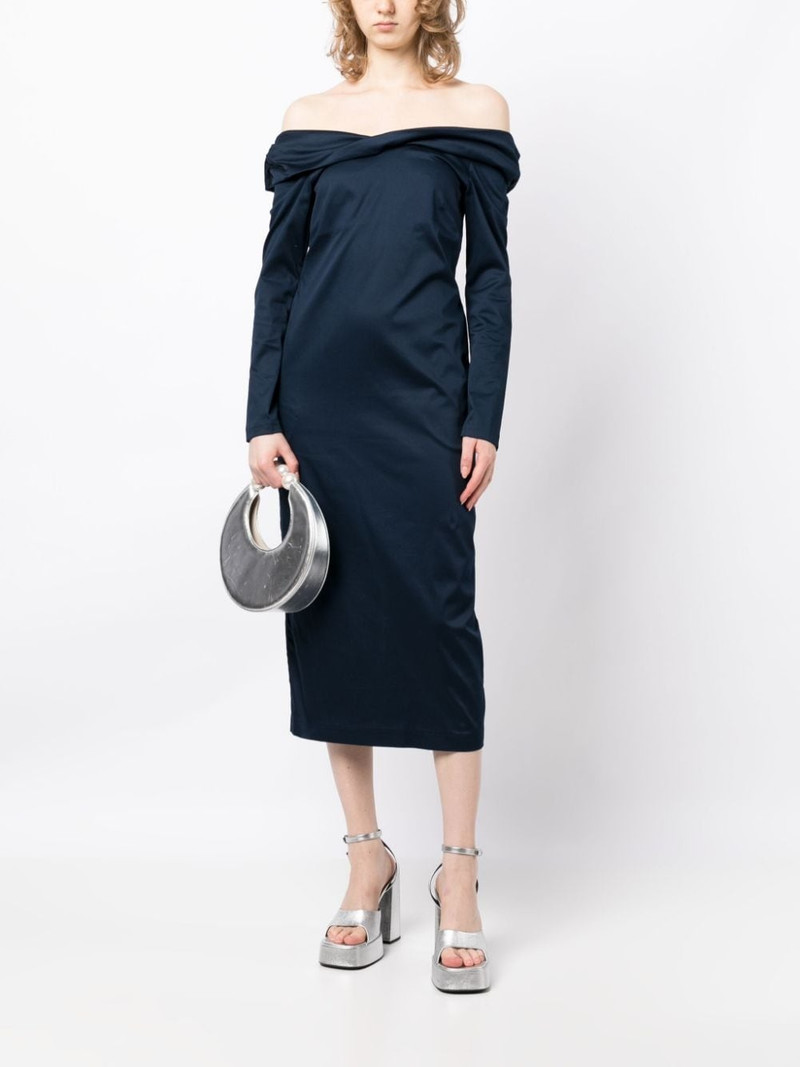 KIKA VARGAS off-shoulder long-sleeve midi dress outlook