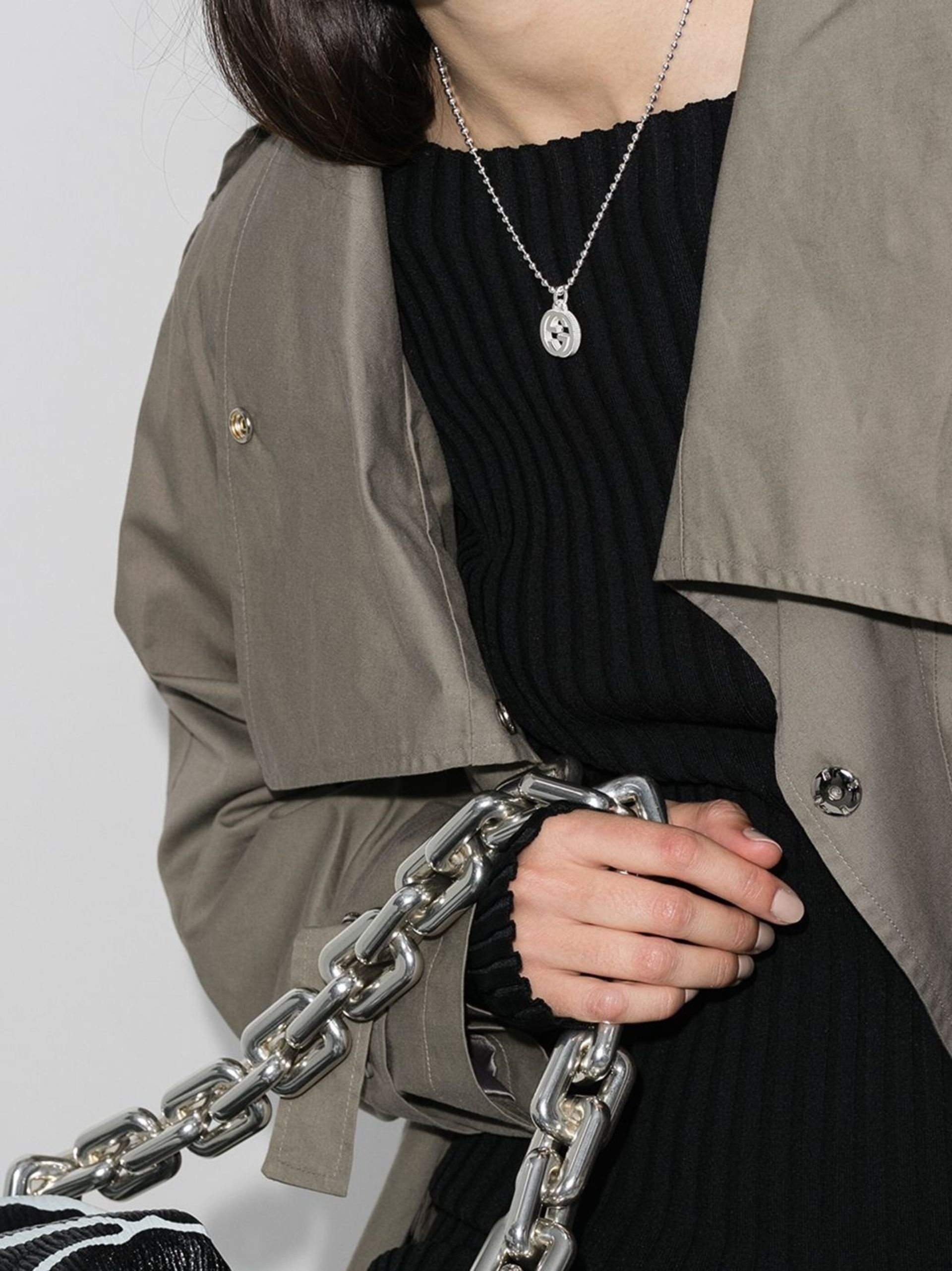Interlocking G necklace in silver - 3