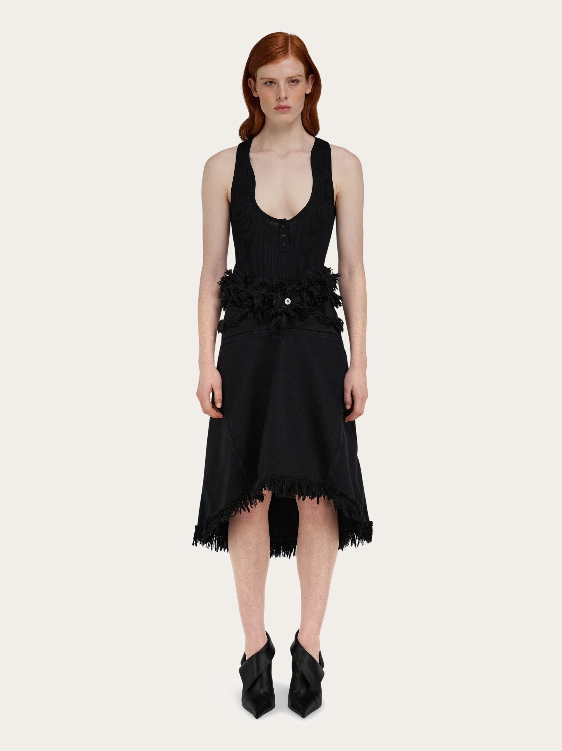 Frayed denim skirt - 6