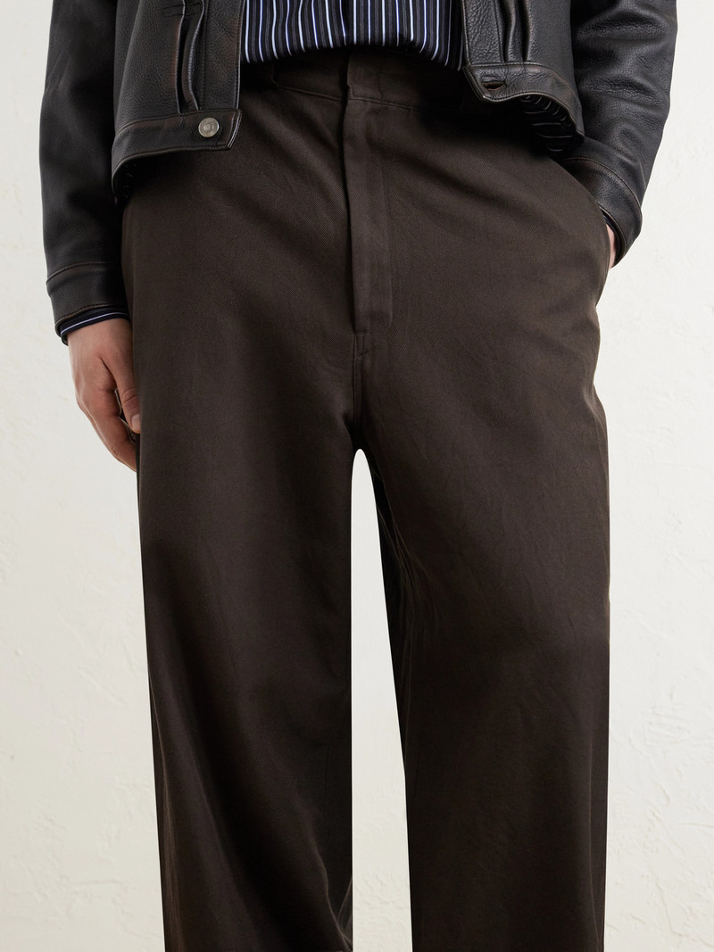 Straight-Leg Cotton and Silk-Blend Trousers 5