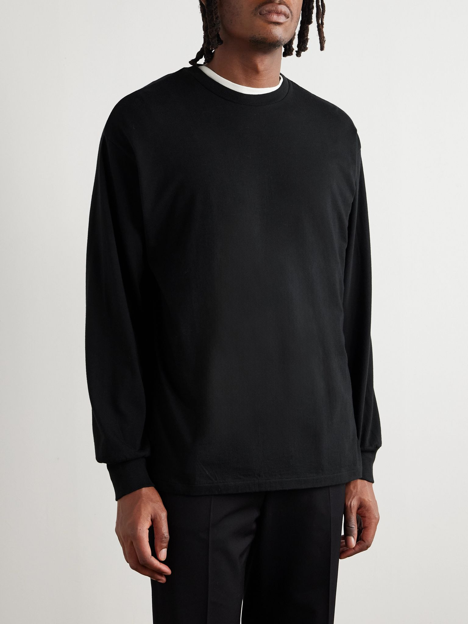 Cotton and Cashmere-Blend Jersey T-Shirt Black - 3