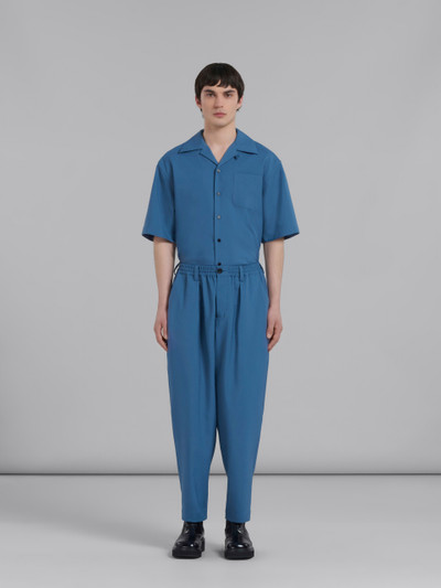 Marni BLUE TROPICAL WOOL DRAWSTRING TROUSERS WITH PLEATS outlook