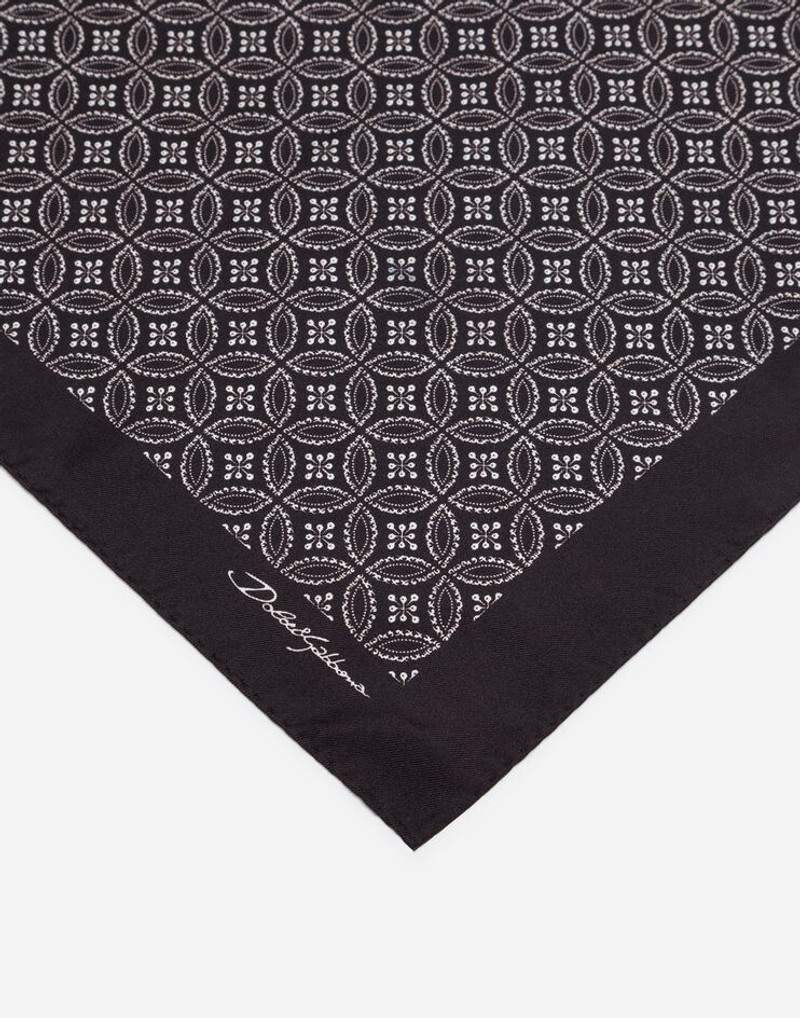 Dolce & Gabbana Silk pocket square with tie print outlook