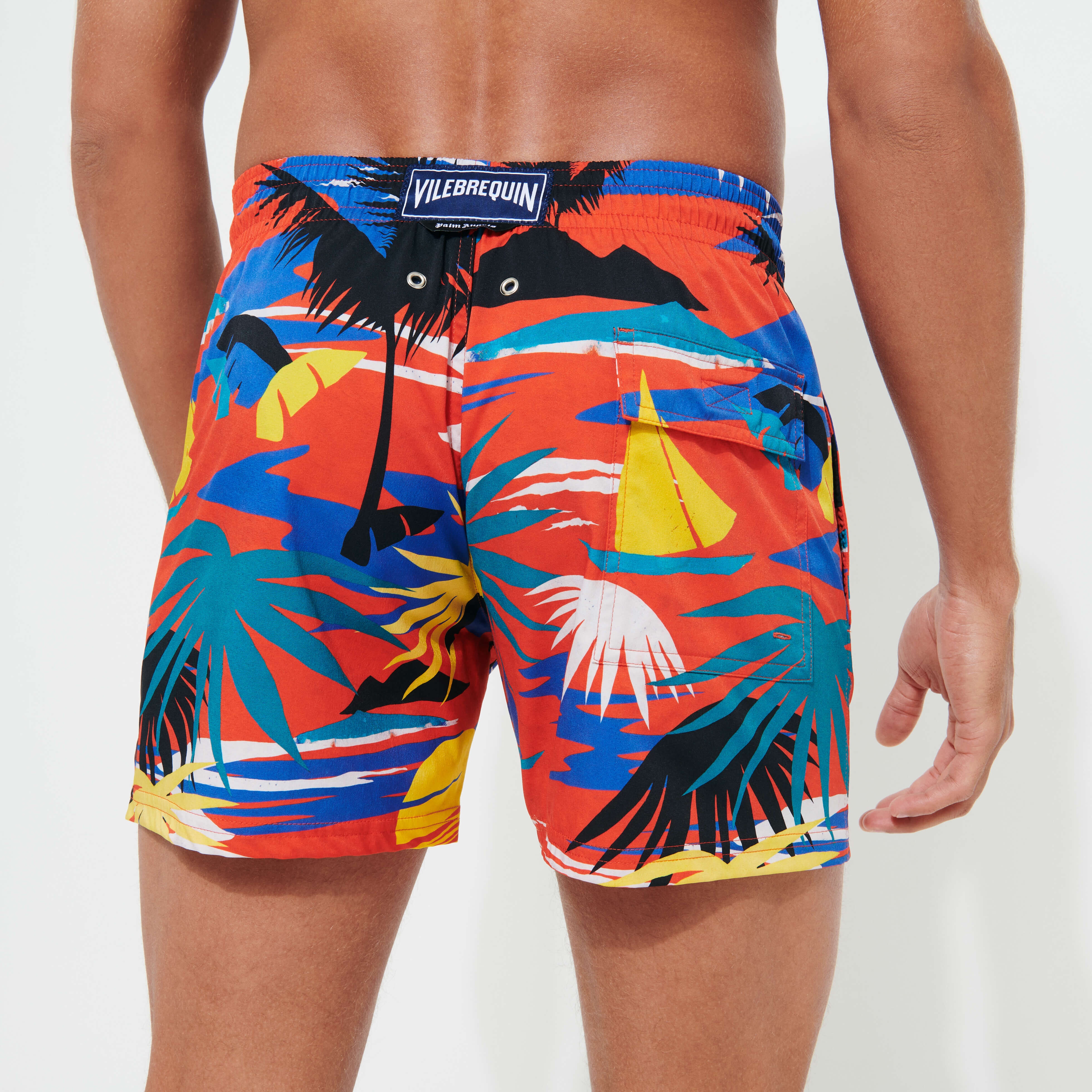 Men Stretch Swim Trunks Hawaiian Stretch - Vilebrequin x Palm Angels - 4