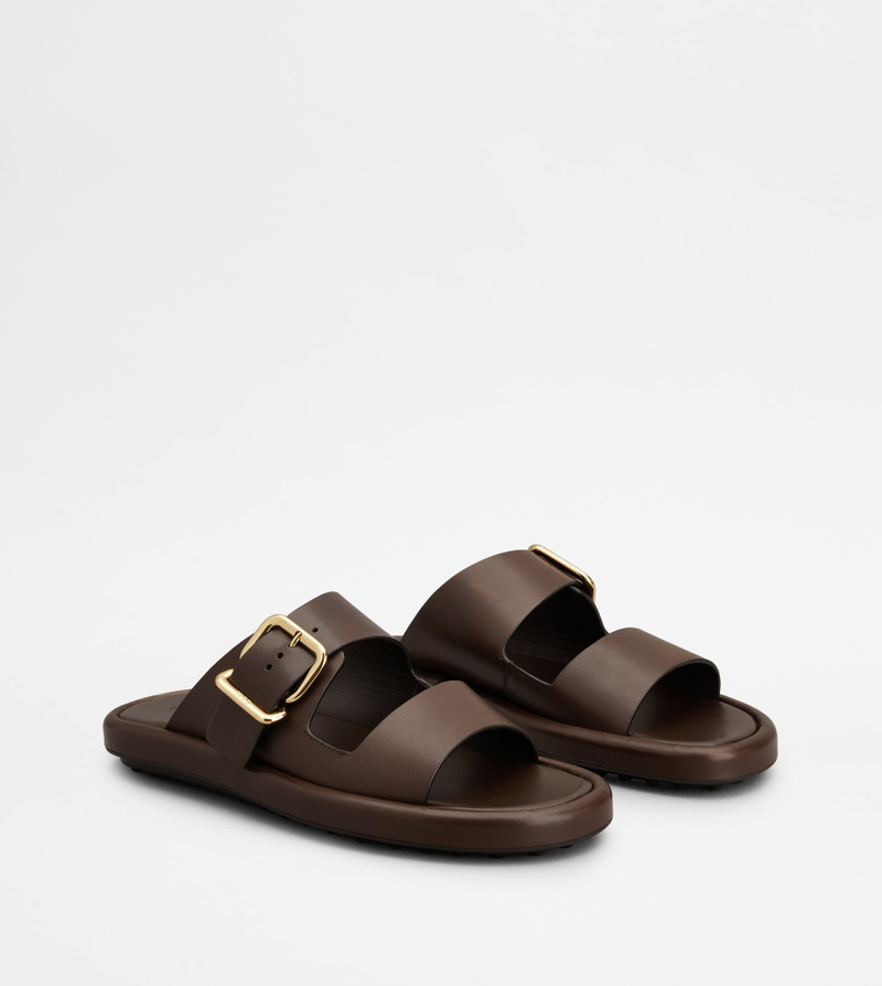 SANDALS IN LEATHER - BROWN 2