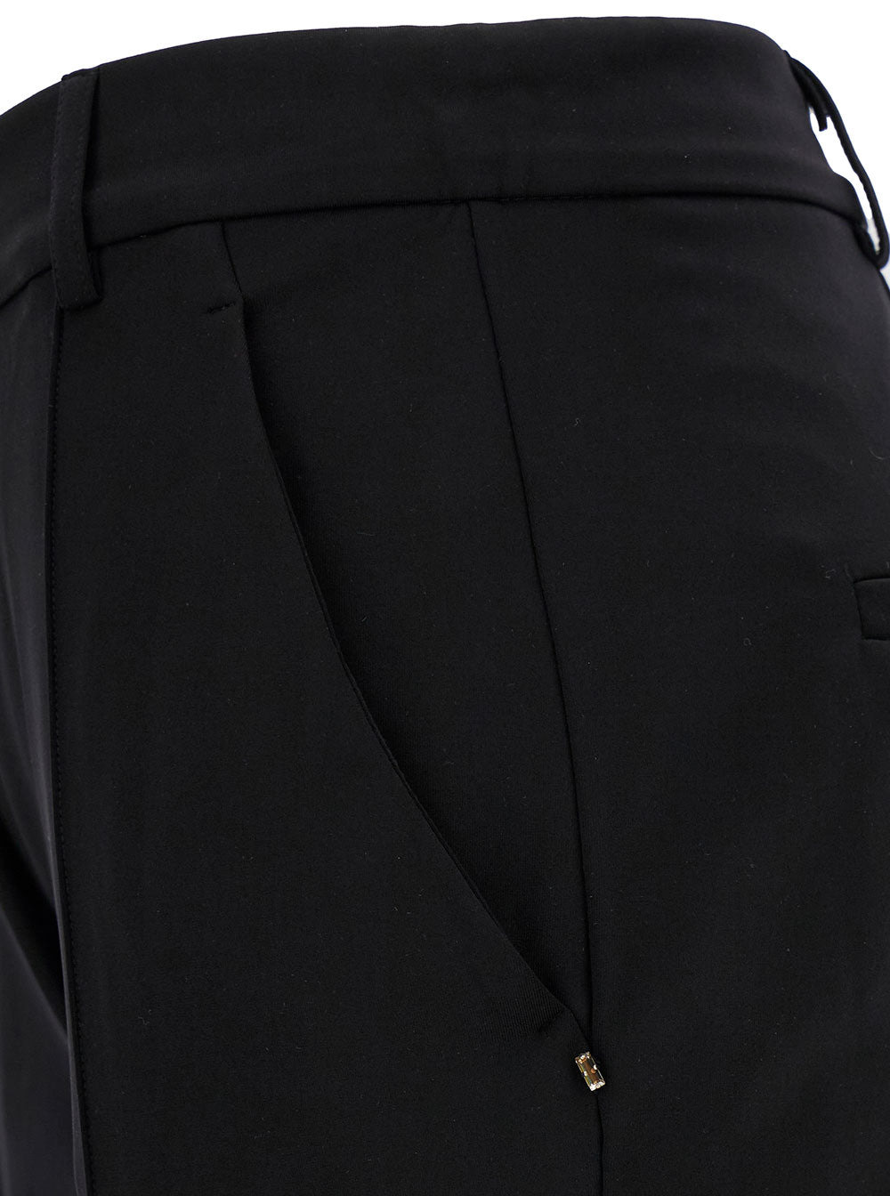 Sportmax Women Black Cigarette Pants With Pences In Polyammide Stretch Woman - 3