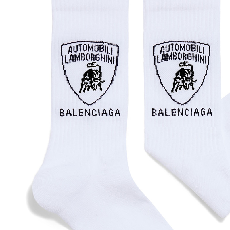 BALENCIAGA Men's Balenciaga I Automobili Lamborghini Socks in White/black outlook