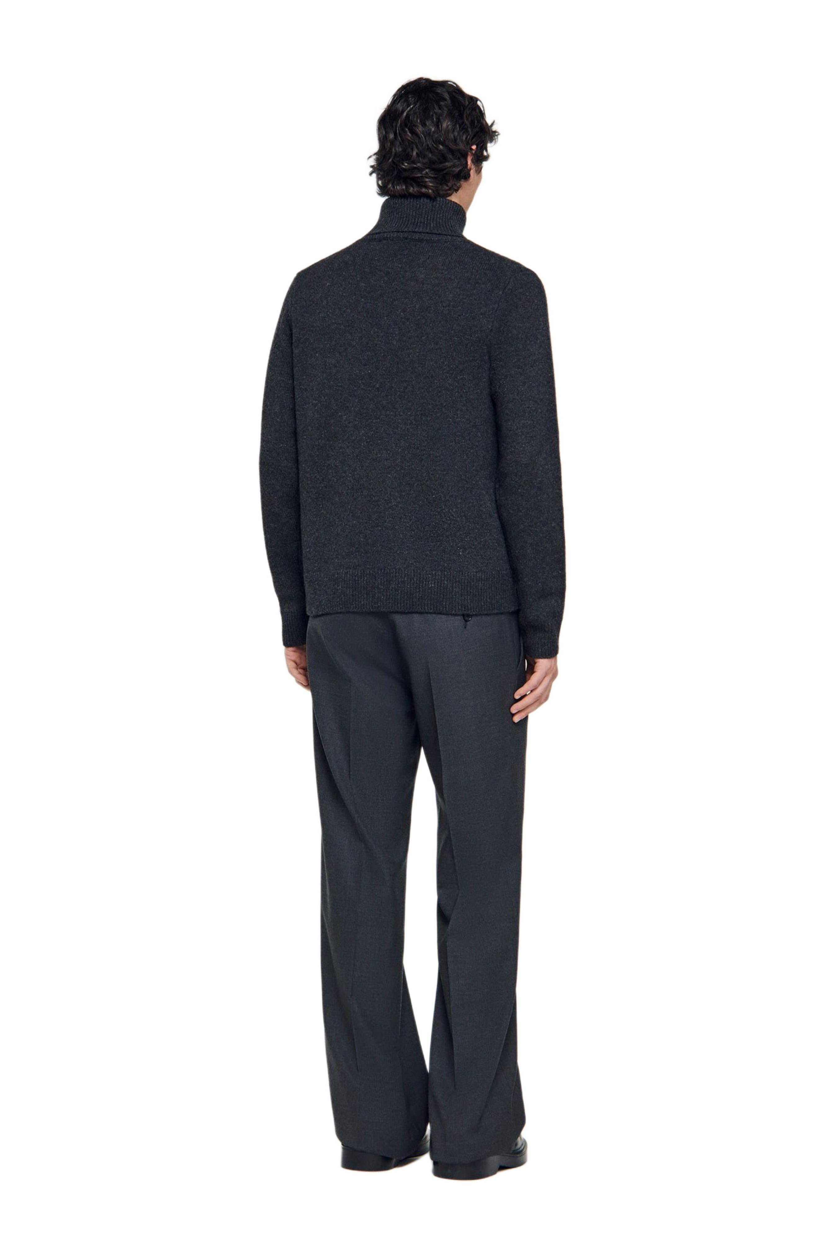 SANDRO Wool and cashmere turtleneck sweater in Dark Grey at Nordstrom - 2