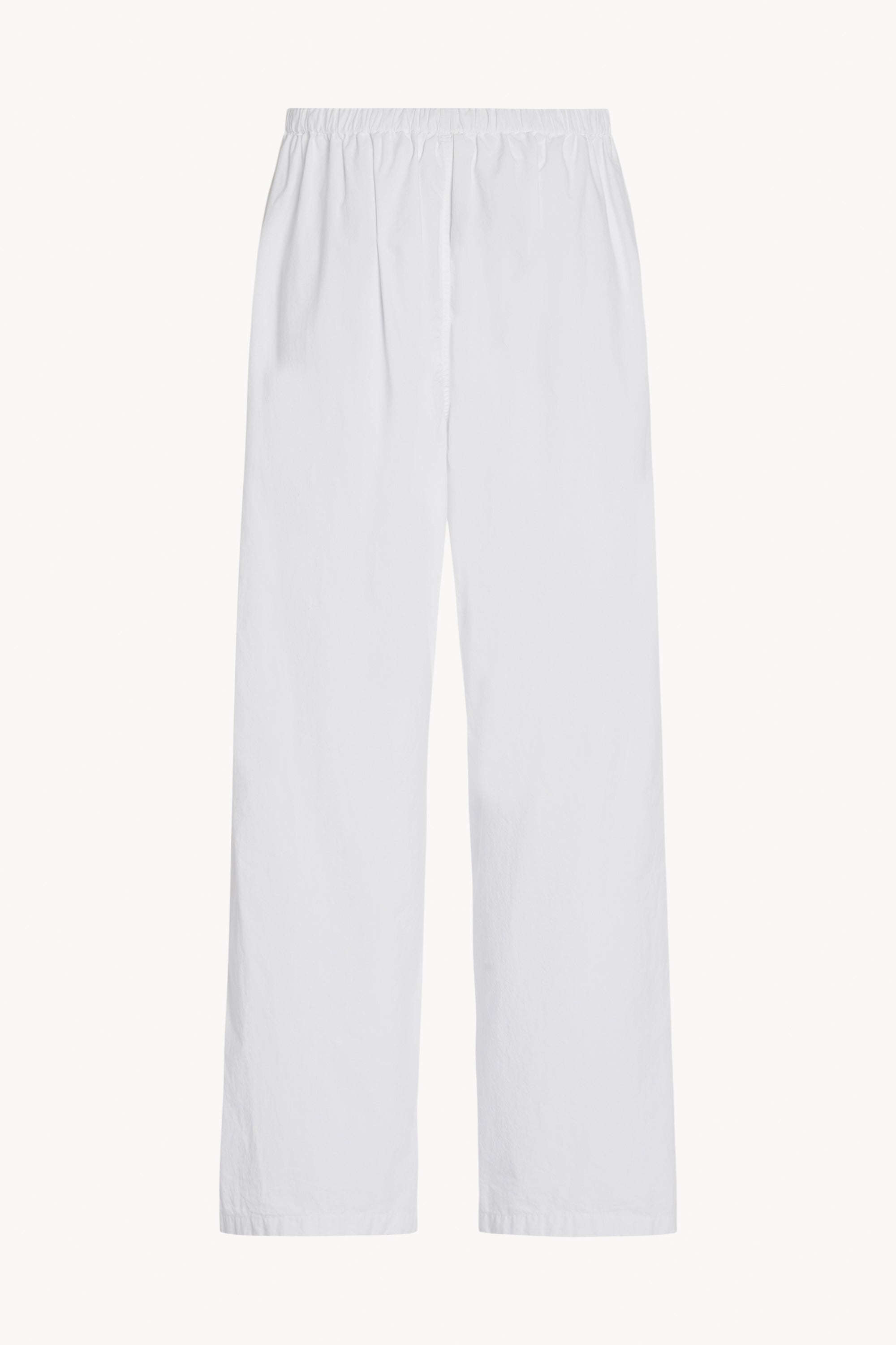 The Row Hubert Drawstring Cotton Poplin Wide-Leg Pants white