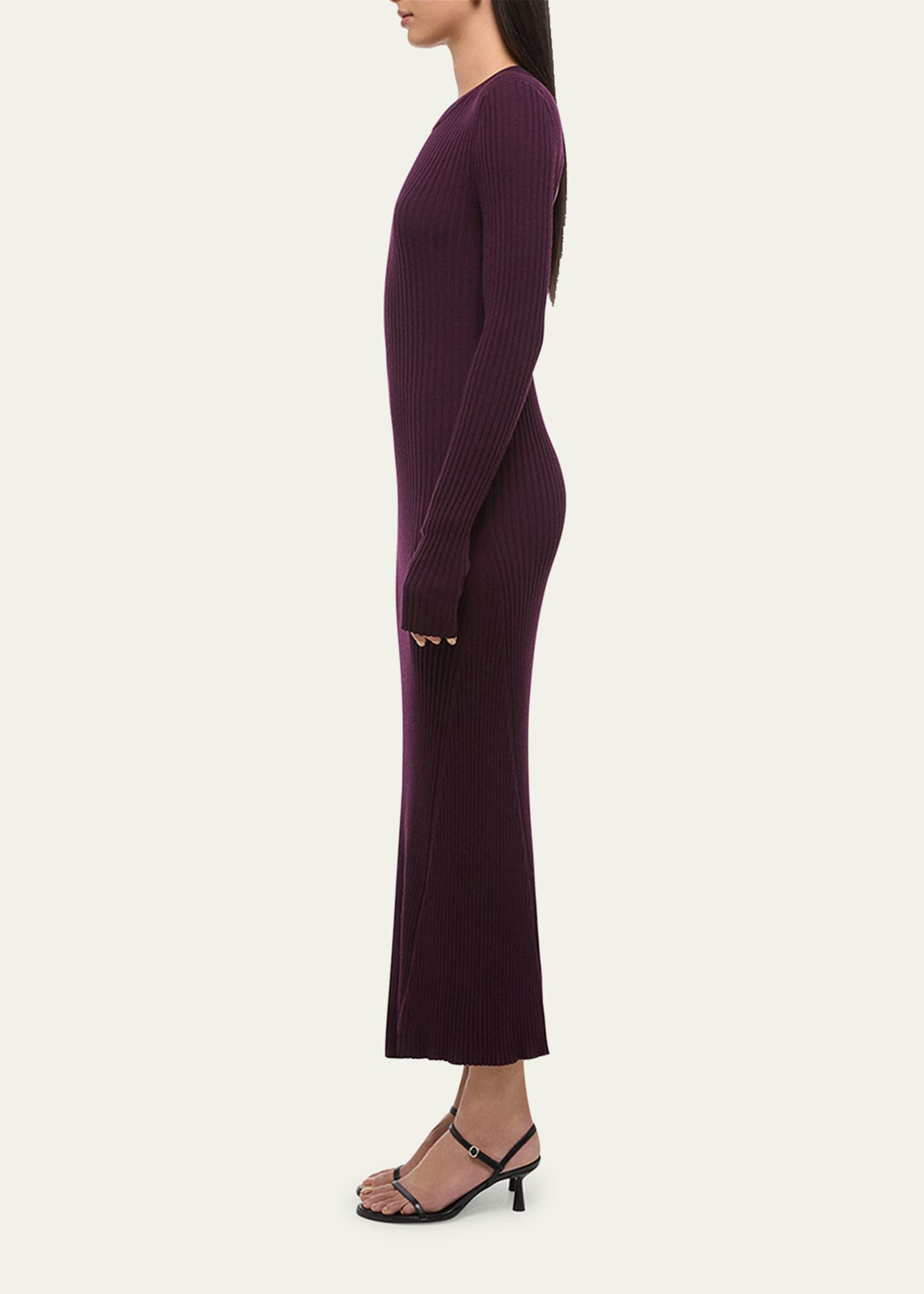 Open-Back Ribbed Wool Dress - 4