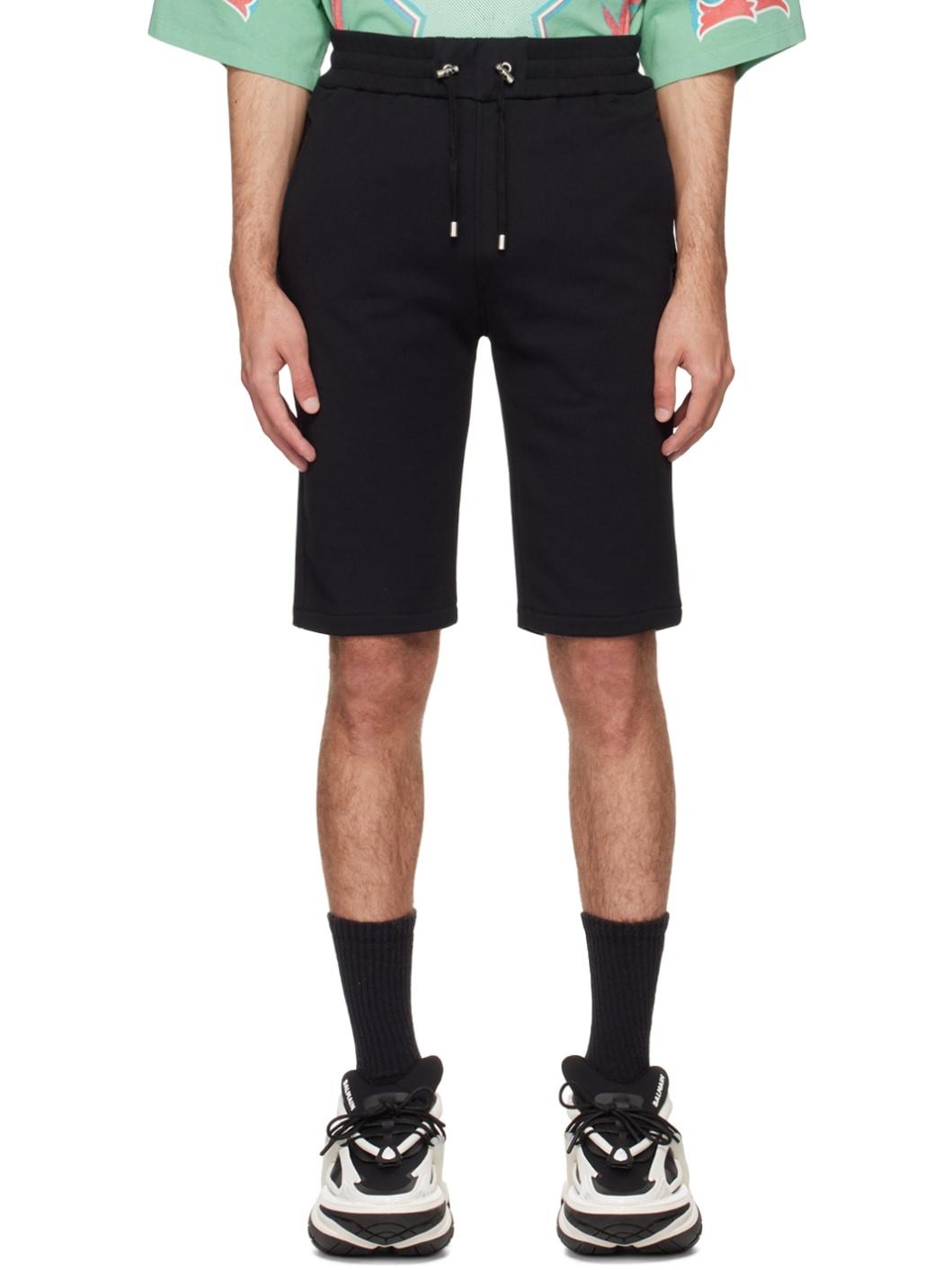 Black Flocked Shorts - 1