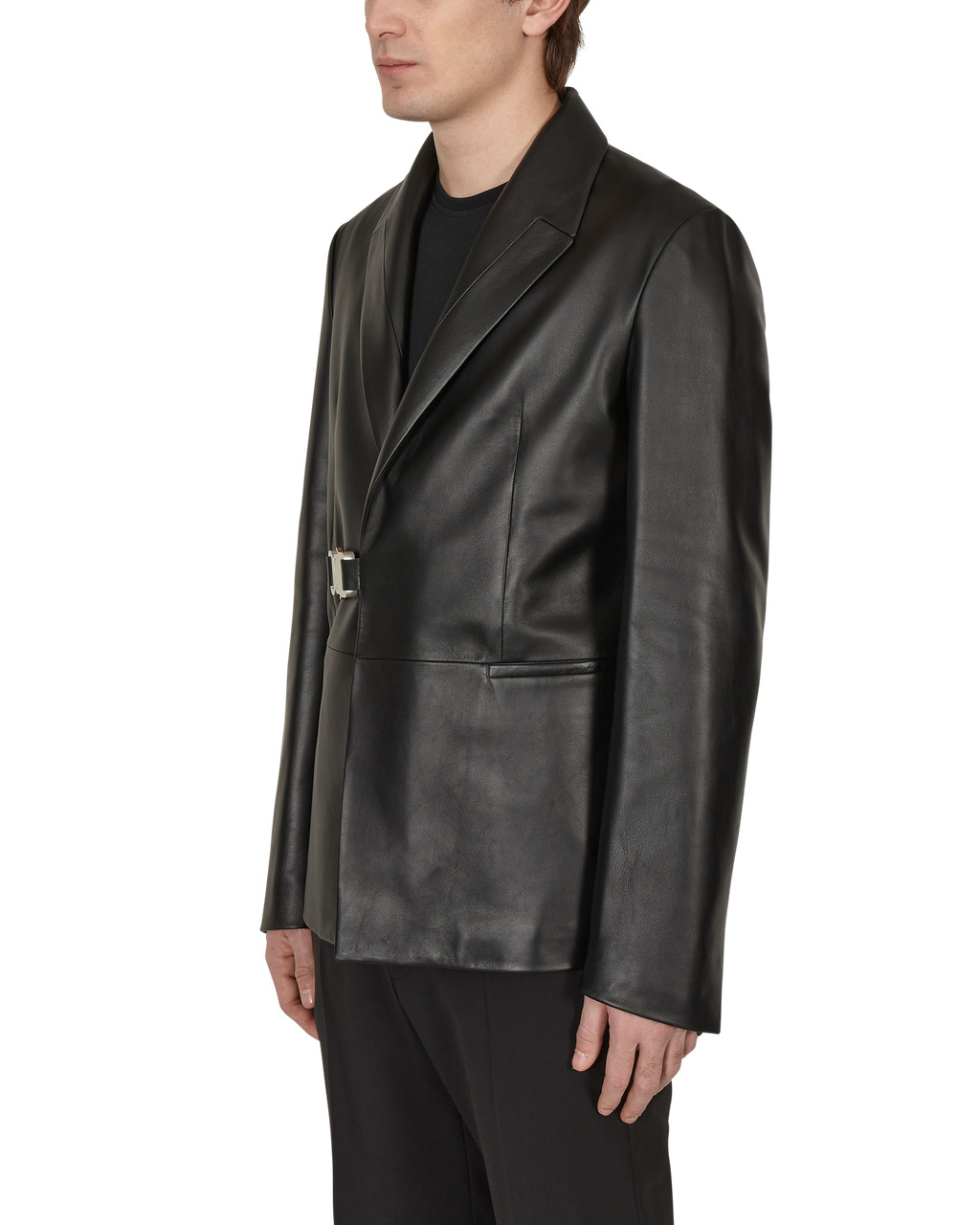 LEATHER BUCKLE BLAZER - 3