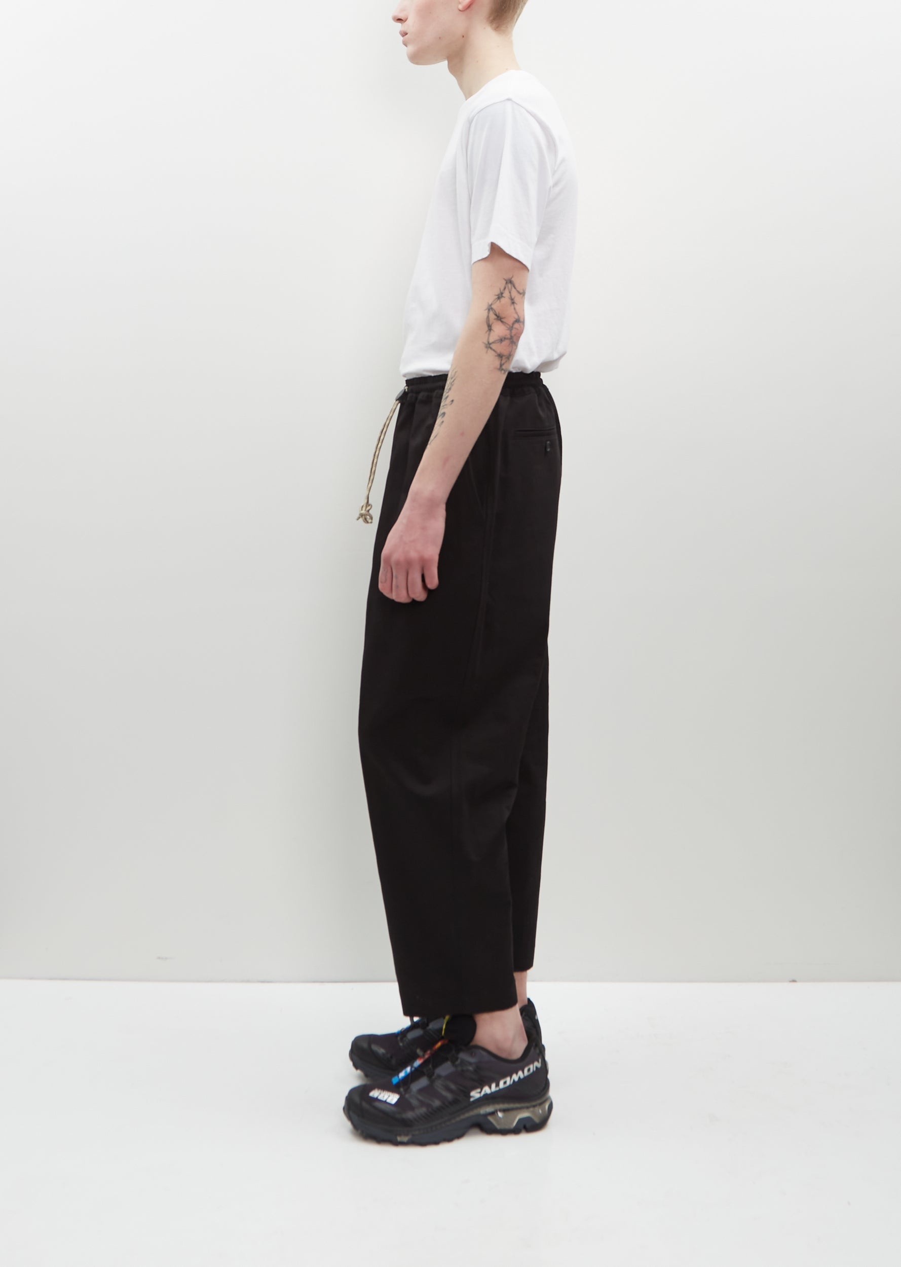 Cotton Linen Twill Pant — Black - 2