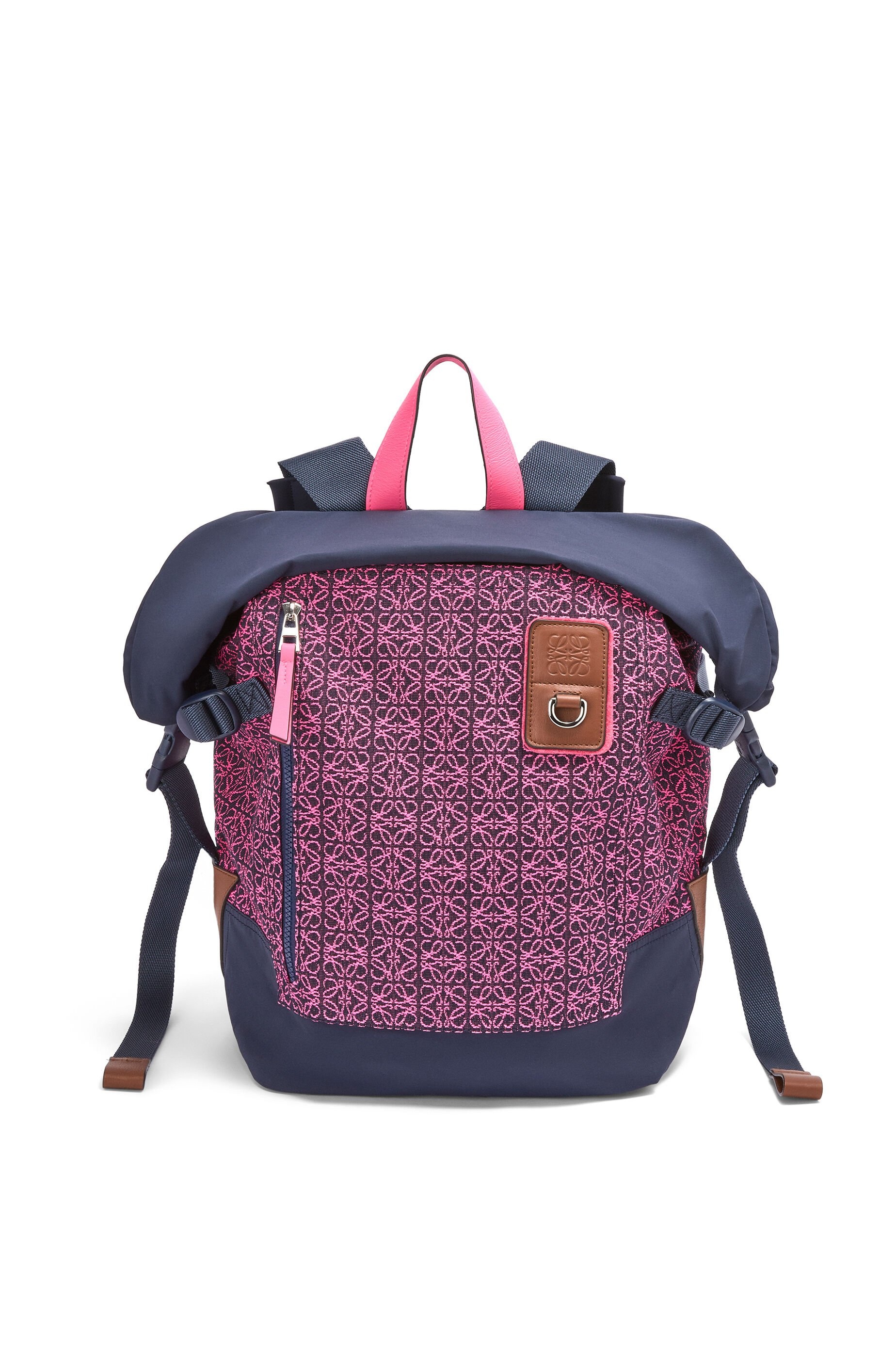 Roll Top backpack in Anagram jacquard and nylon - 1