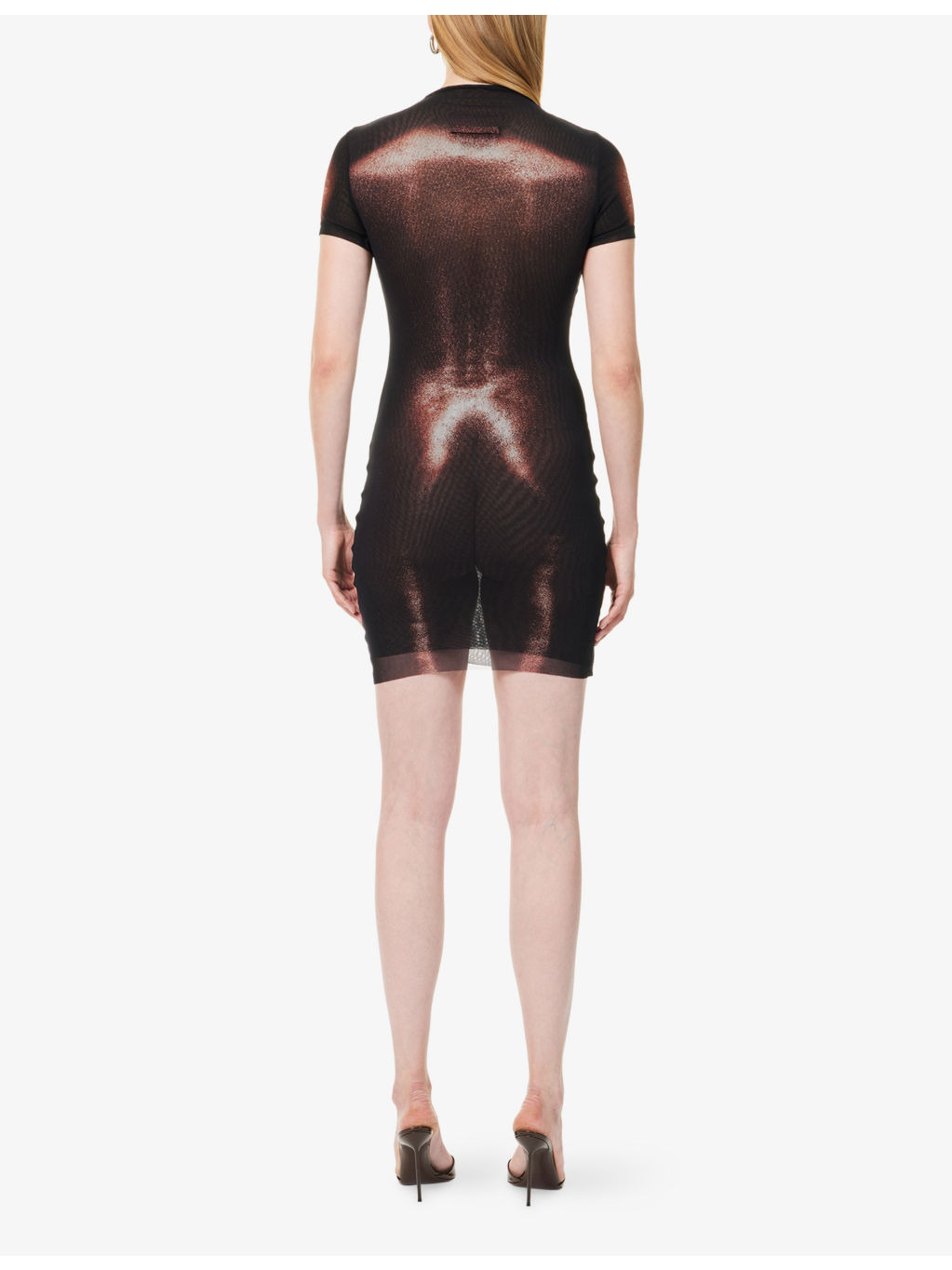 Slim-Fit High Neck Woven Mini Dress - 4