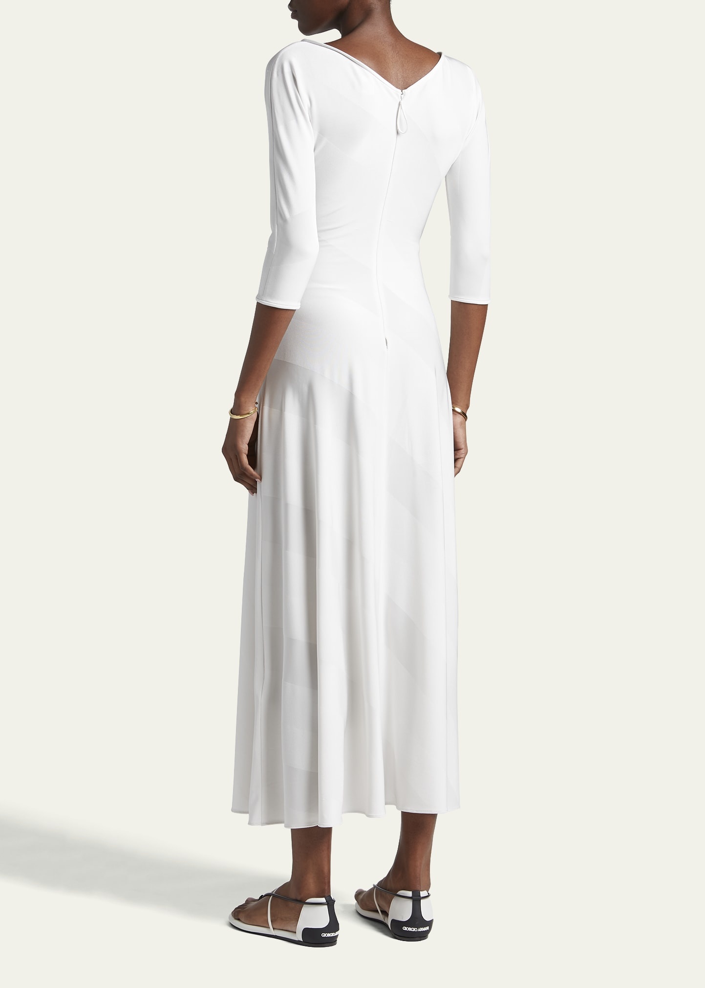 Diagonal Striped Jacquard Jersey Maxi Dress - 3