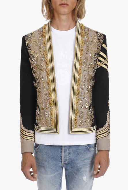 Black spencer jacket with gold embroidery - 5