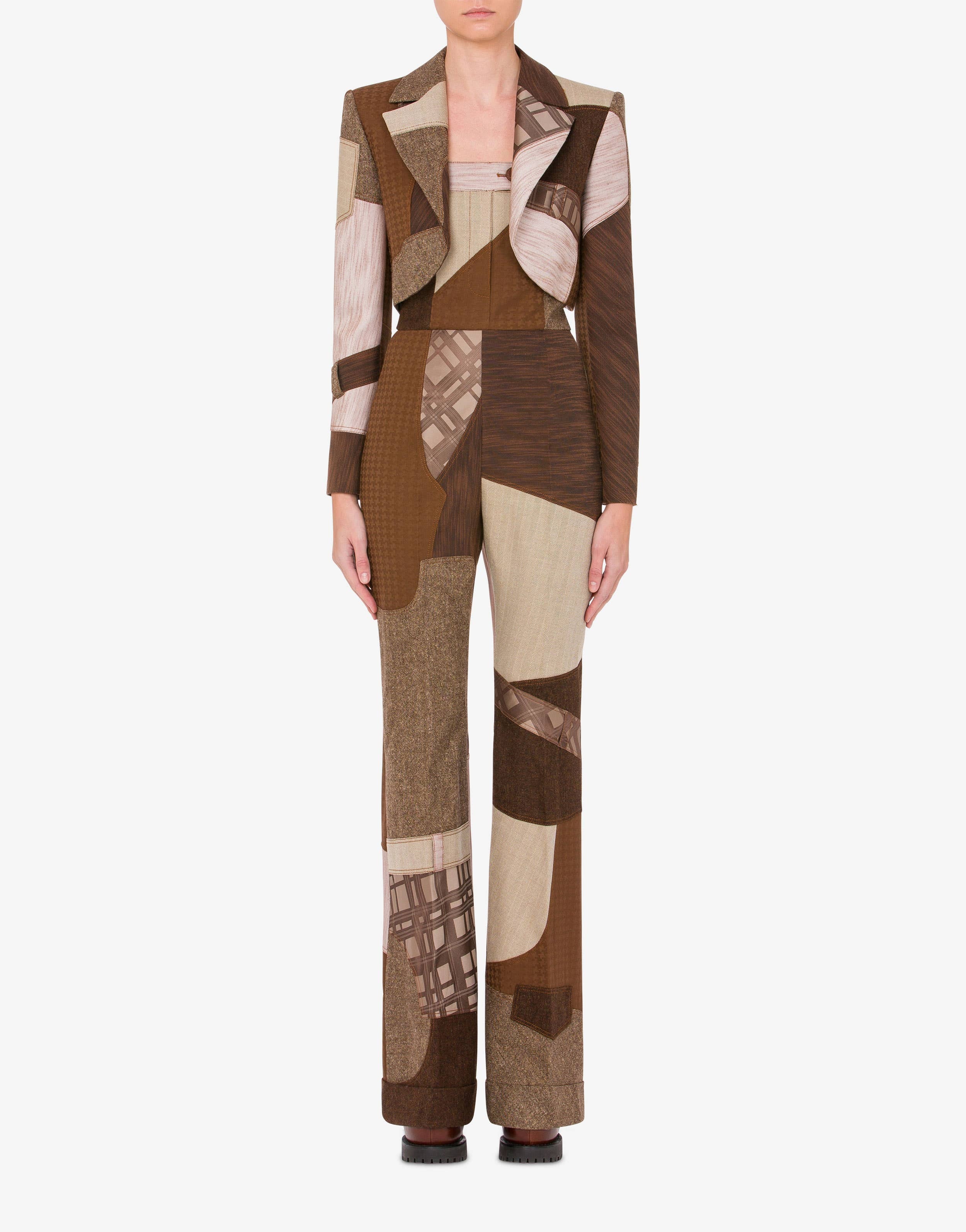PATCHWORK WOOL BOLERO JACKET - 2