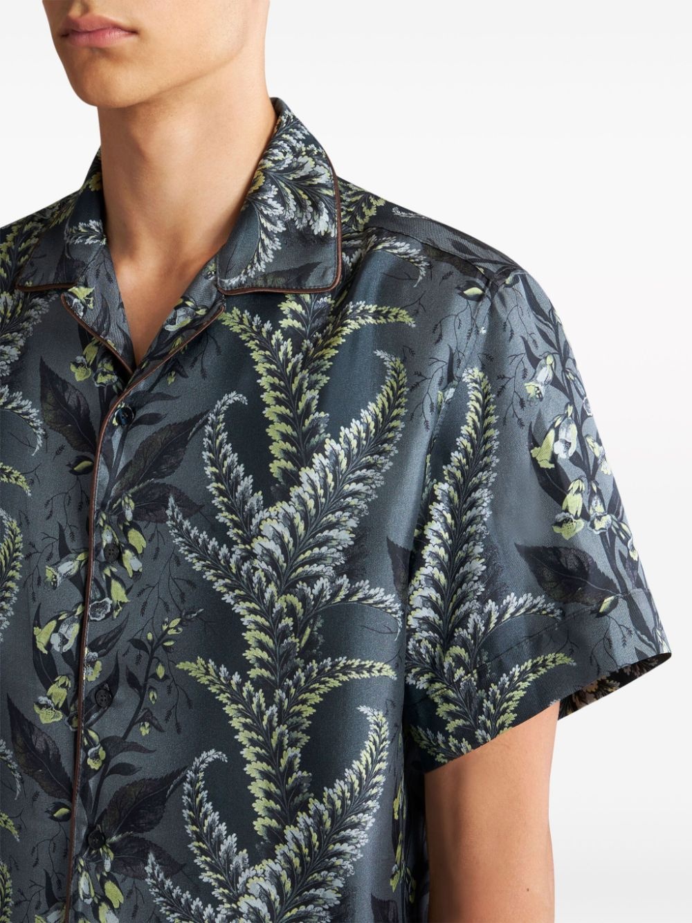 floral-print silk shirt - 5