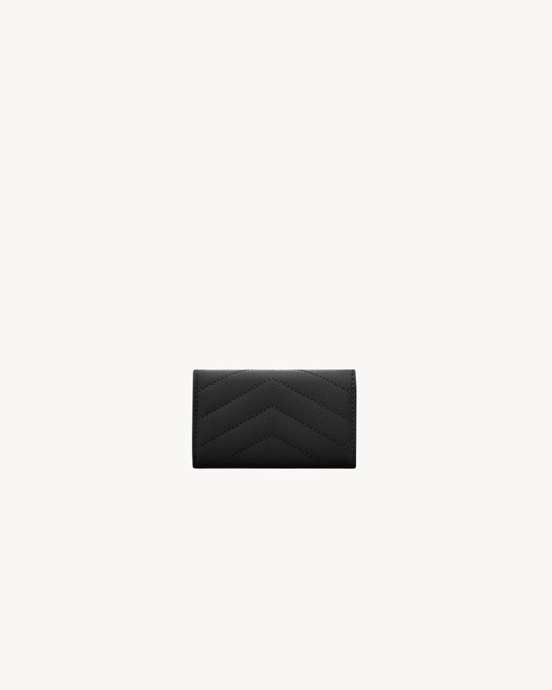 SAINT LAURENT CASSANDRE SLIM KEY CASE IN GRAIN DE POUDRE LEATHER outlook