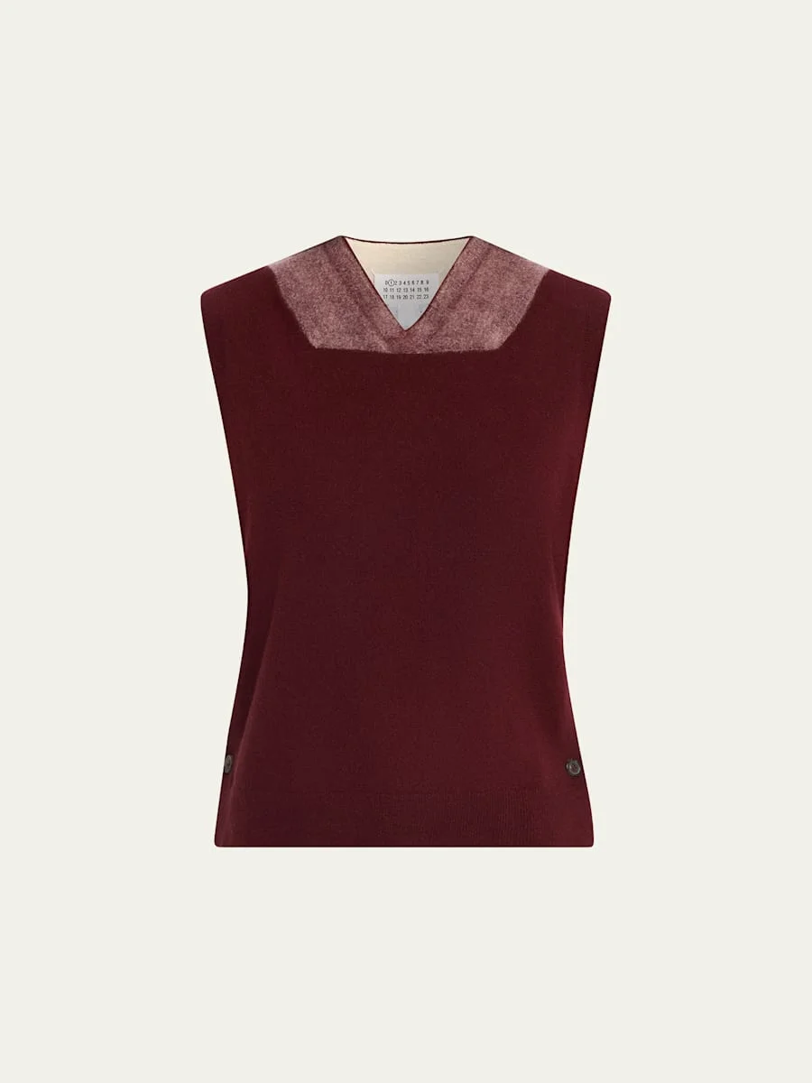 Fused Wool Knit Vest - 1