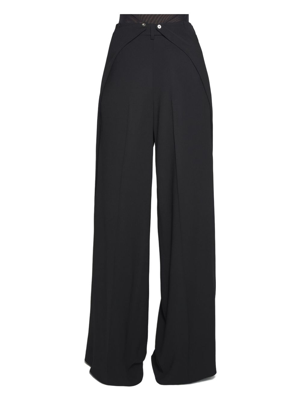 split-front wide-leg trousers - 4
