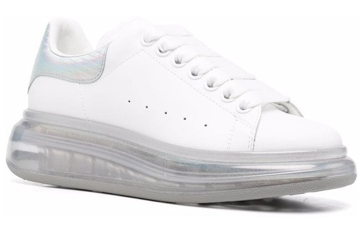 (WMNS) Alexander McQueen Leather Larry Oversized Sneakers 'White Iridescent' 611698WIB9U9620 - 2