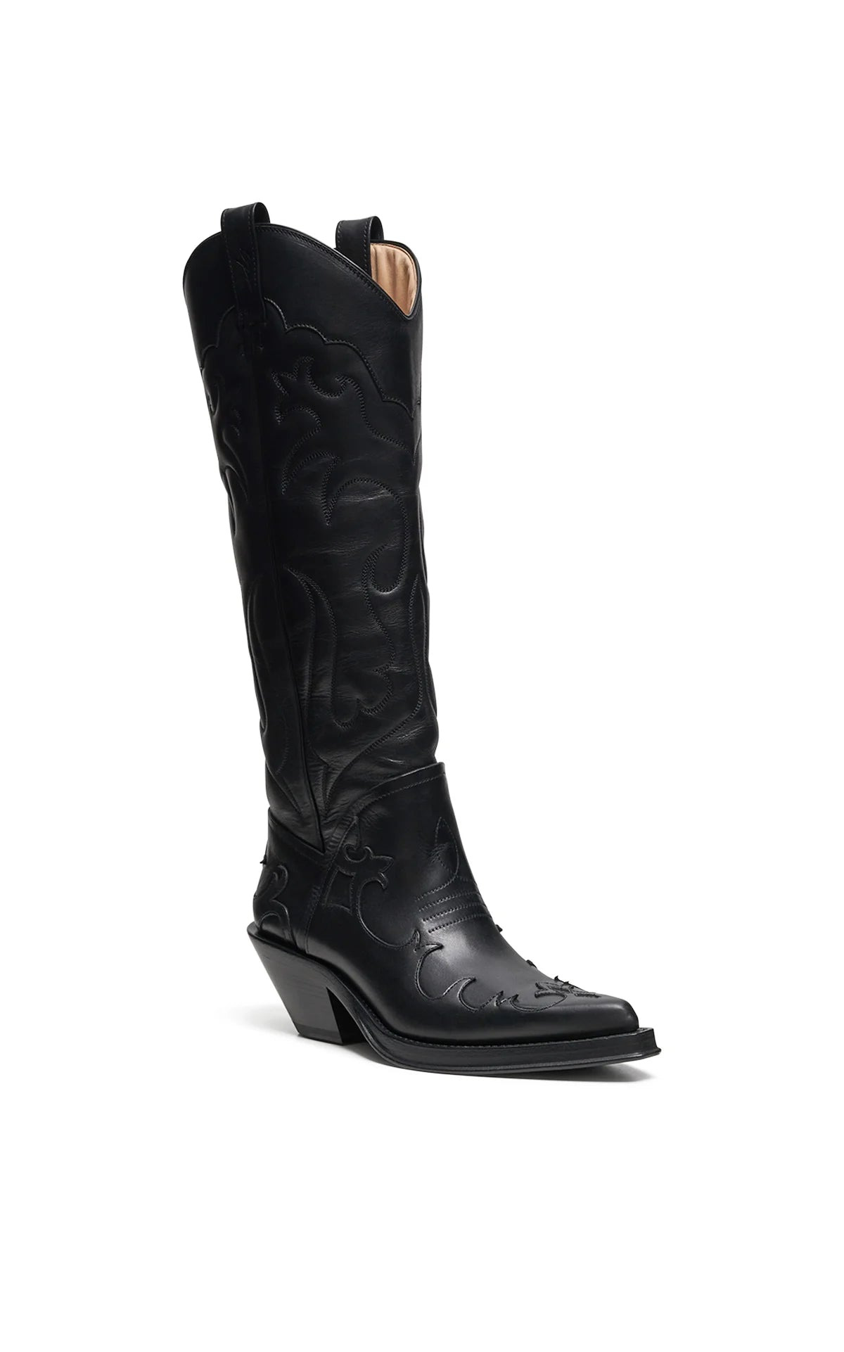 Capitana Cowboy Boot in Black Leather - 3