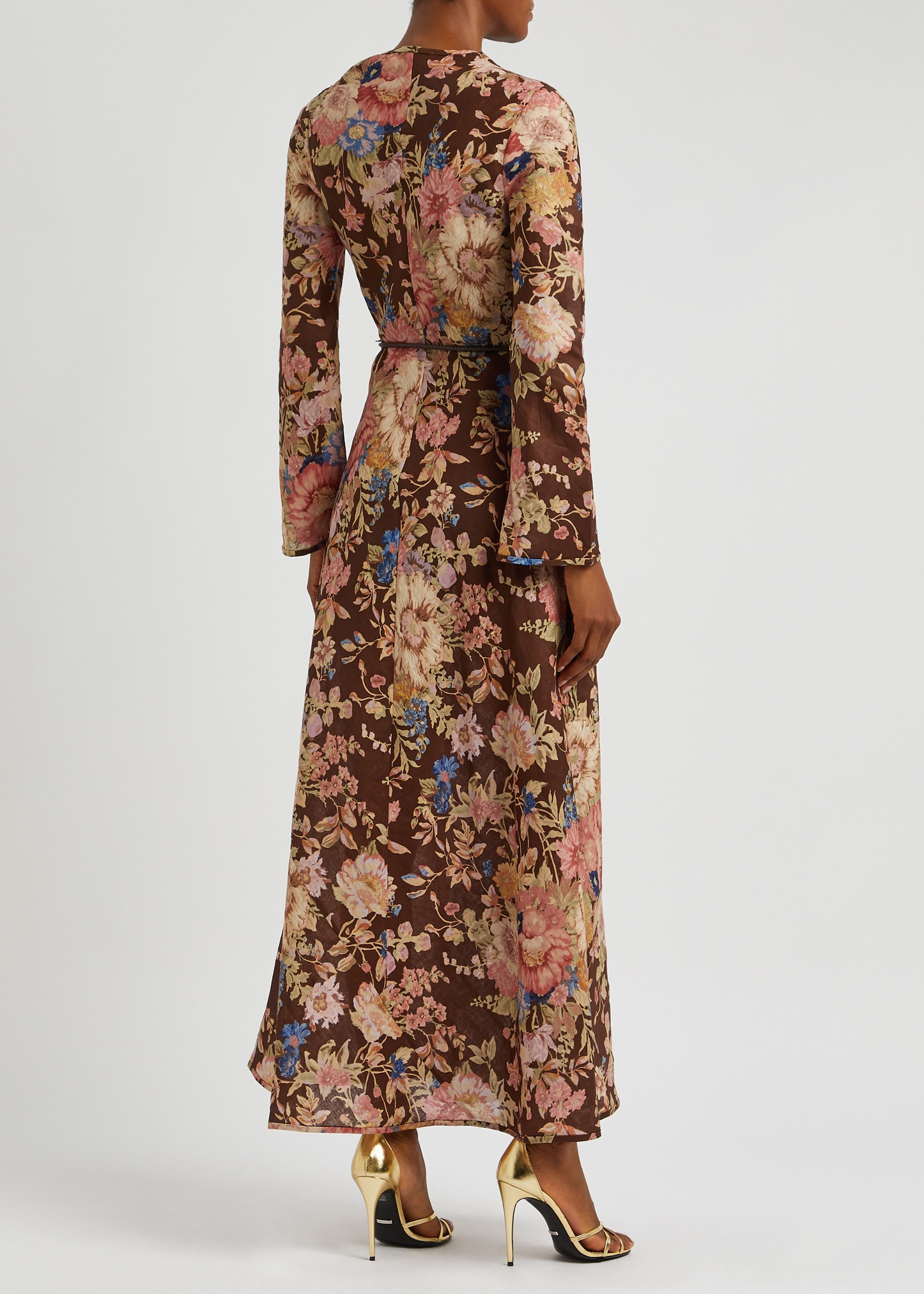 August floral-print linen maxi dress - 3