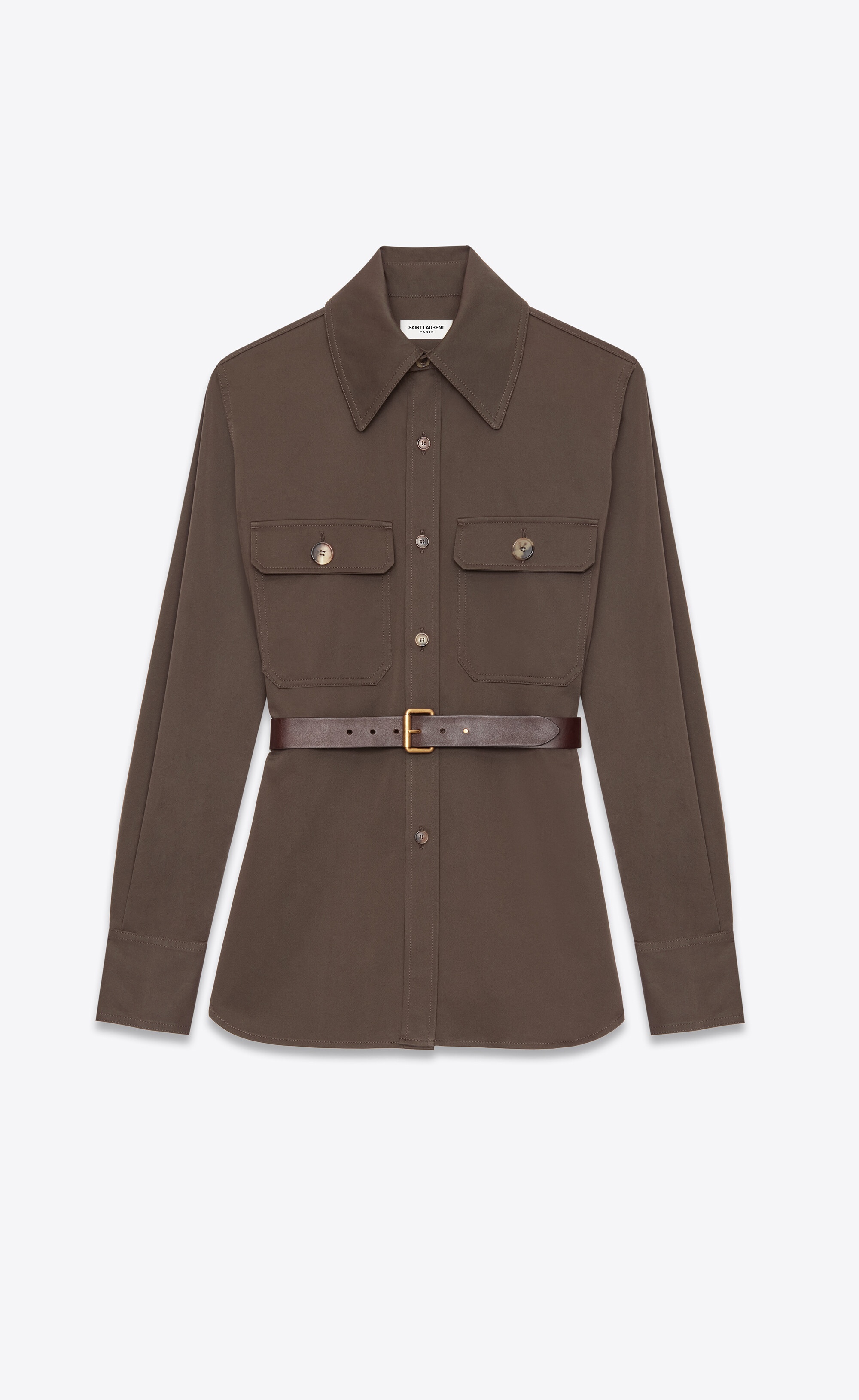 point-collar organic cotton shirt - 1