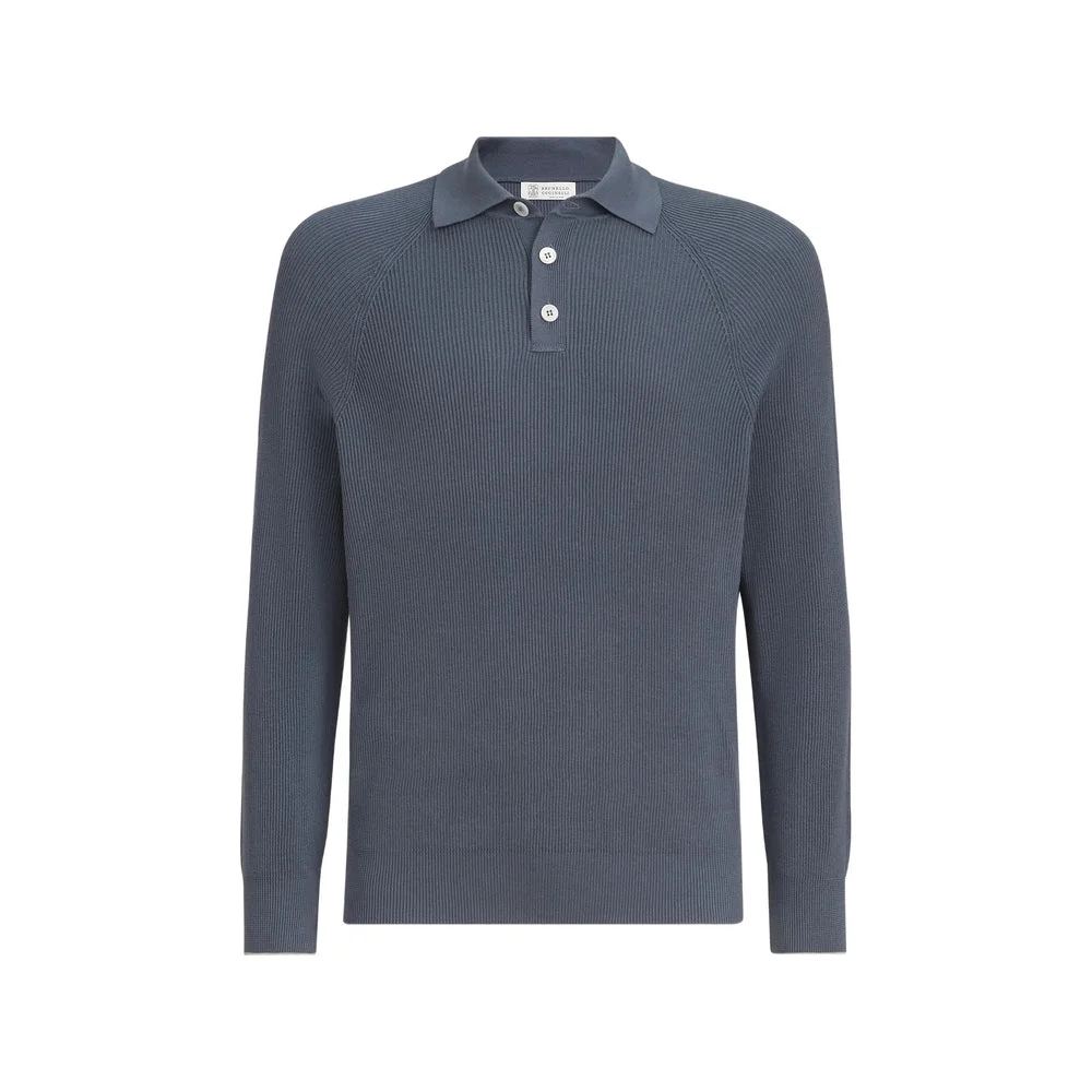 Brunello Cucinelli Blue Polo Shirts Men - 1
