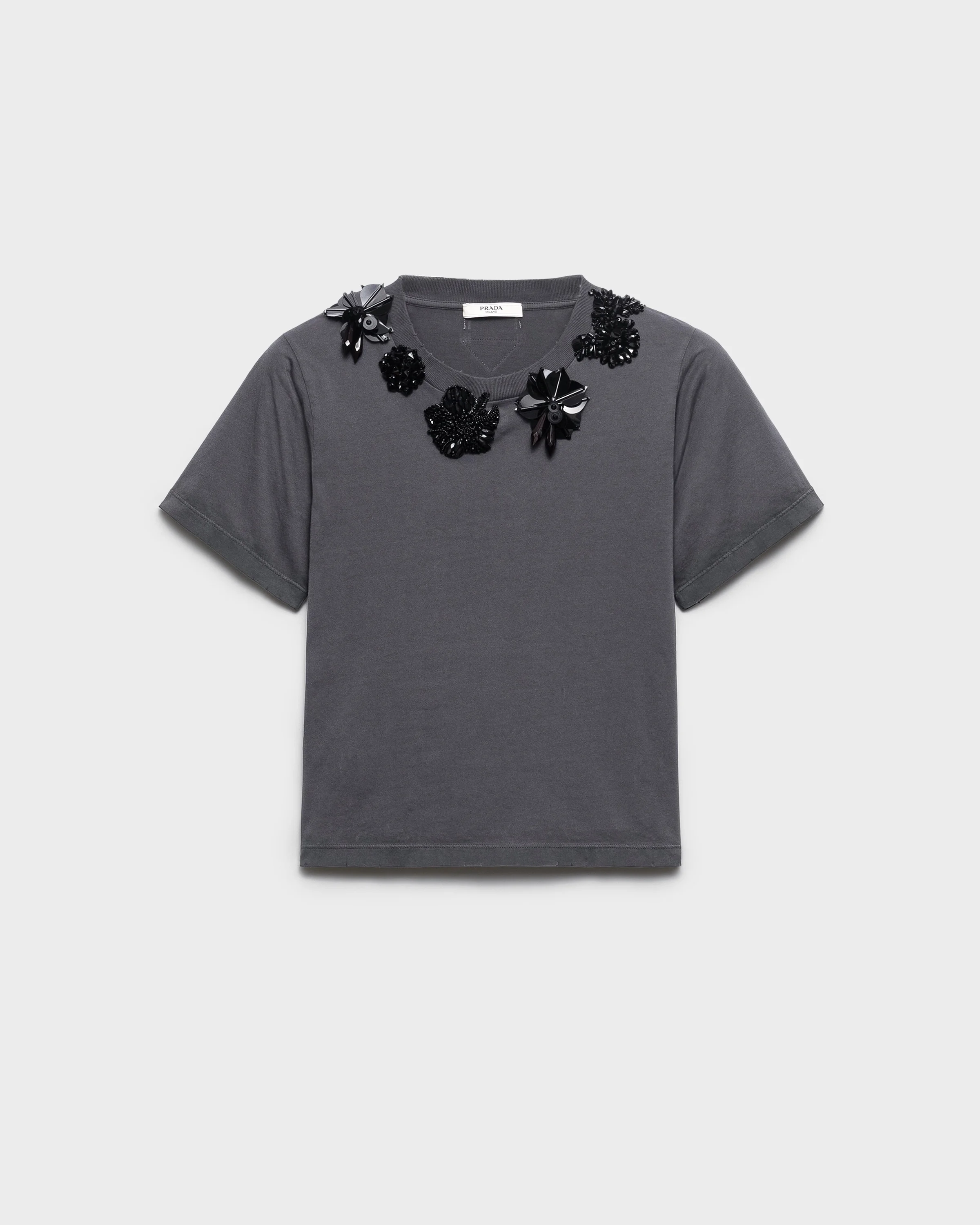 Garment-dyed, distressed jersey T-shirt - 1