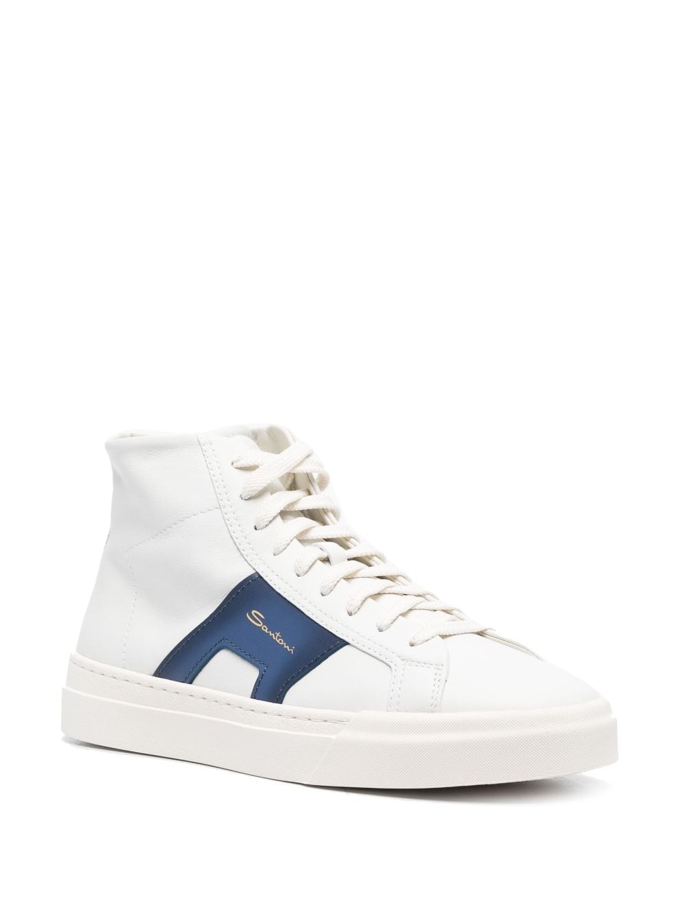 double-buckle leather sneakers - 2