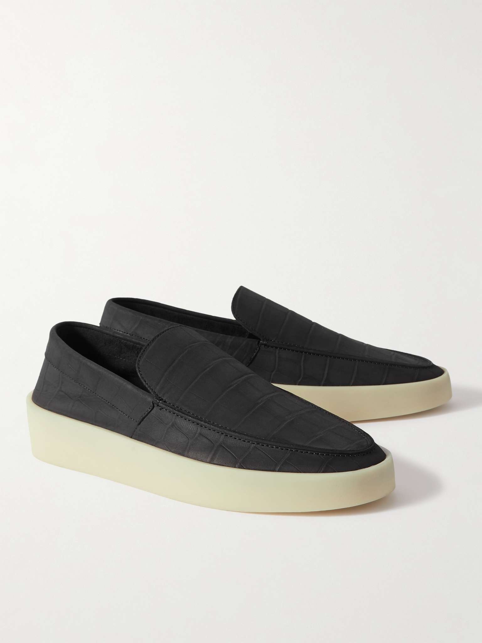 Croc-Effect Leather Espadrilles - 4