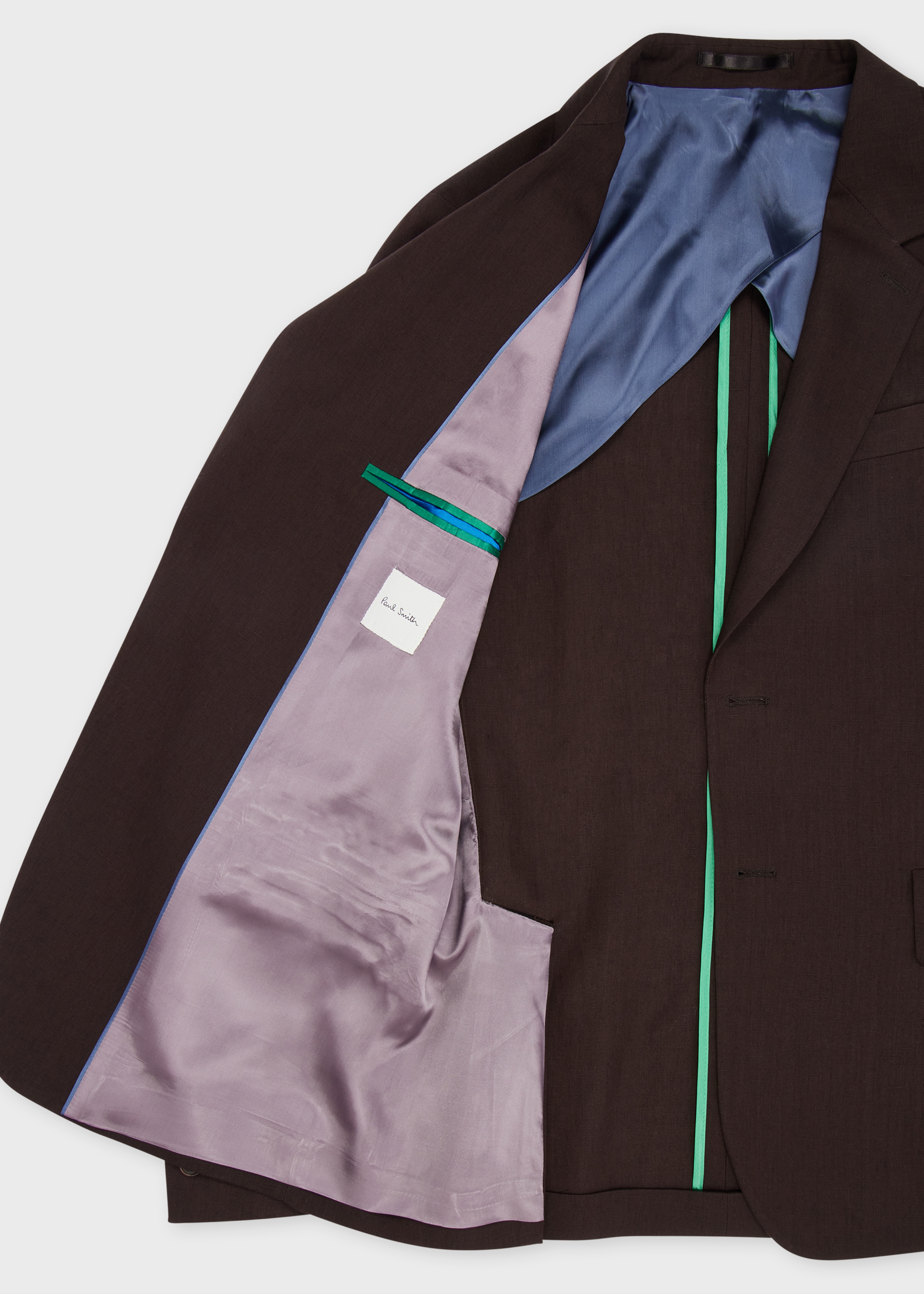 Dark Brown Linen Buggy-Lined Blazer - 4