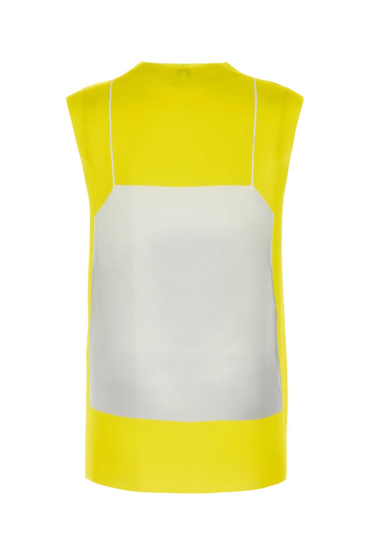 Loewe Women Fluo Yellow Satin Top - 2