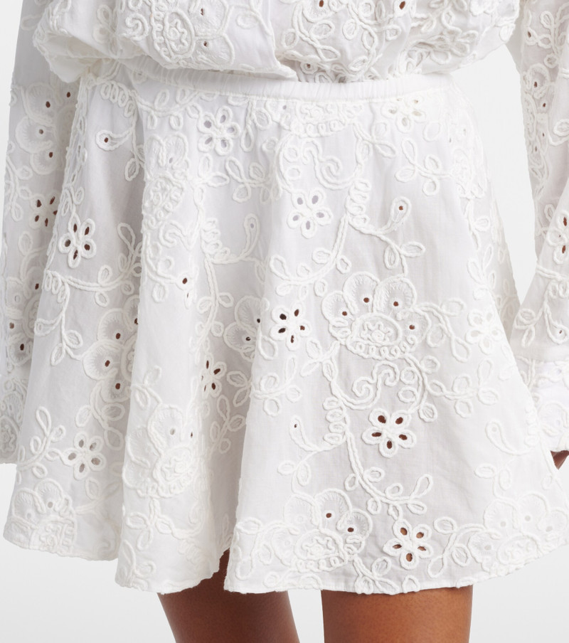 Broderie anglaise cotton miniskirt 3