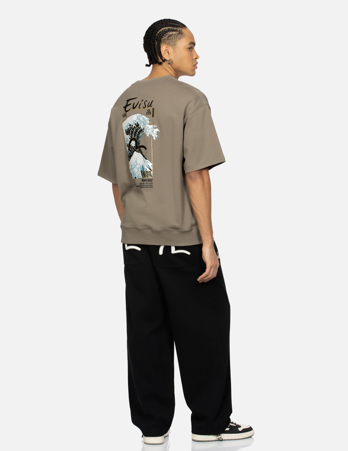 THE GREAT WAVE AND SEAGULL PRINT RELAX FIT SHORT-SLEEVE SWEATSHIRT - 3