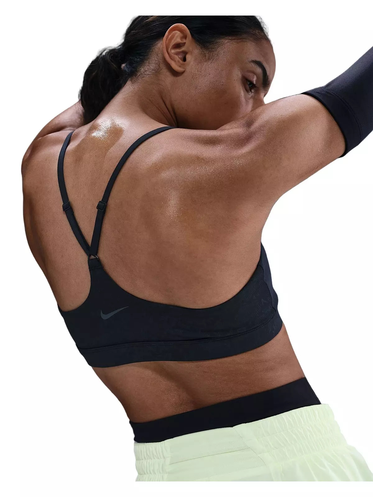 Women's Indy Light Support Padded Floral Sports Bra-Black - 2