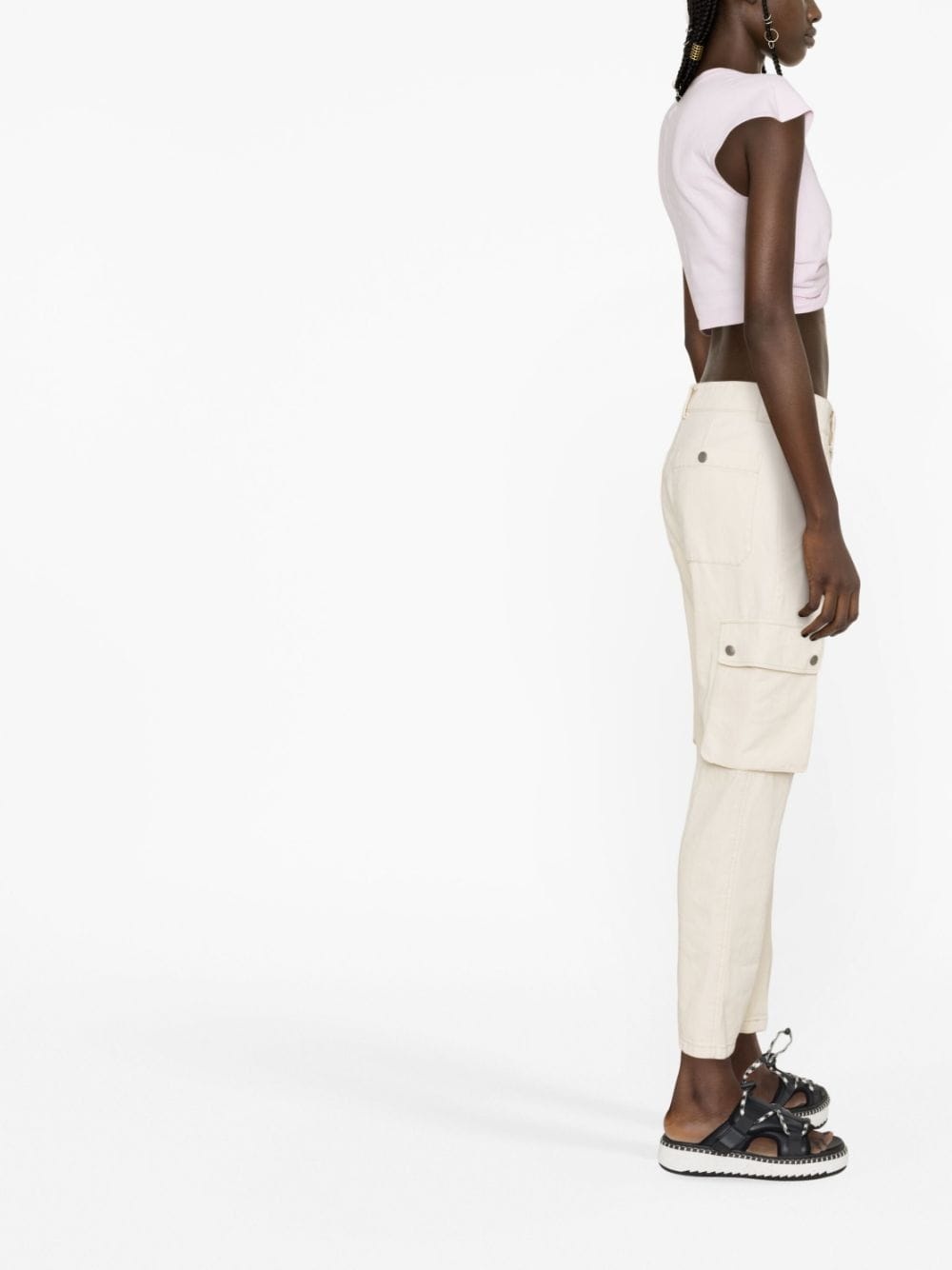 low-rise cropped cargo pants - 4