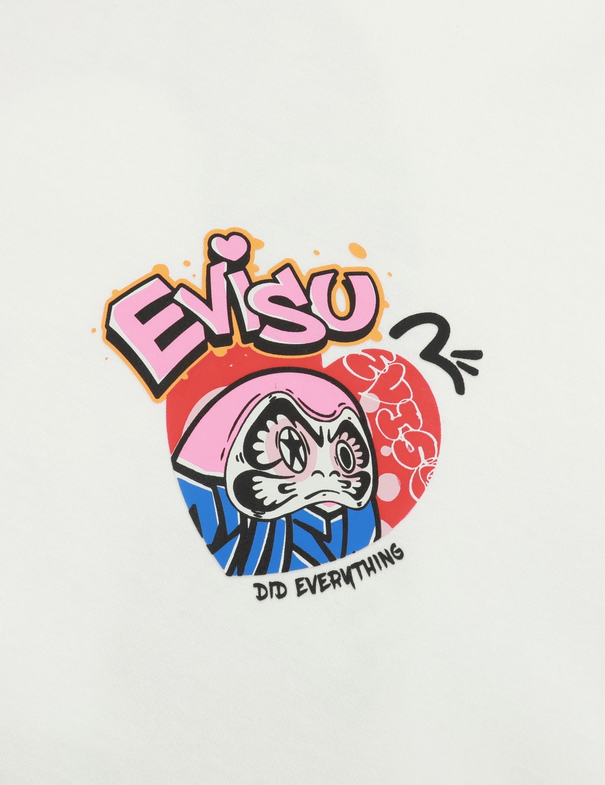 GRAFFITI DARUMA DAICOCK PRINT T-SHIRT - 8