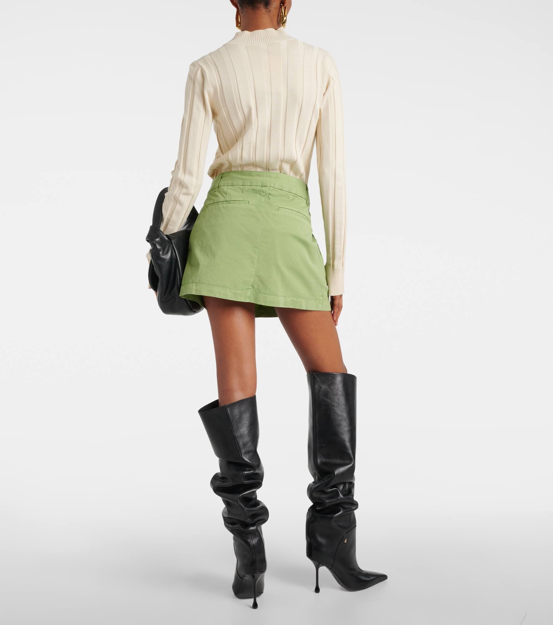 Pleated cotton miniskirt - 3