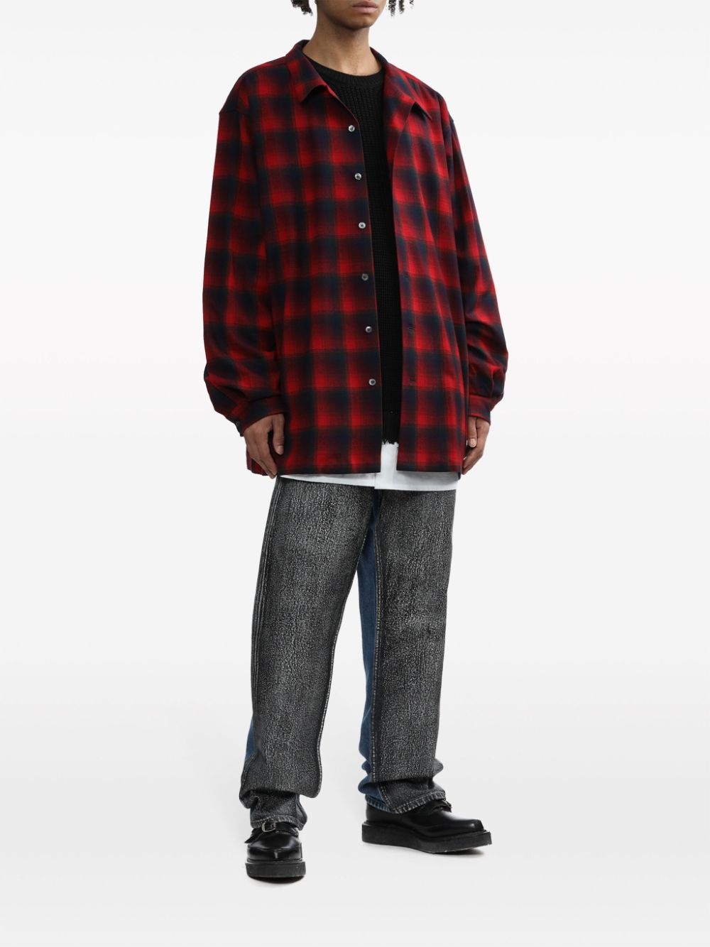 panelled mid-rise straight-leg jeans - 2