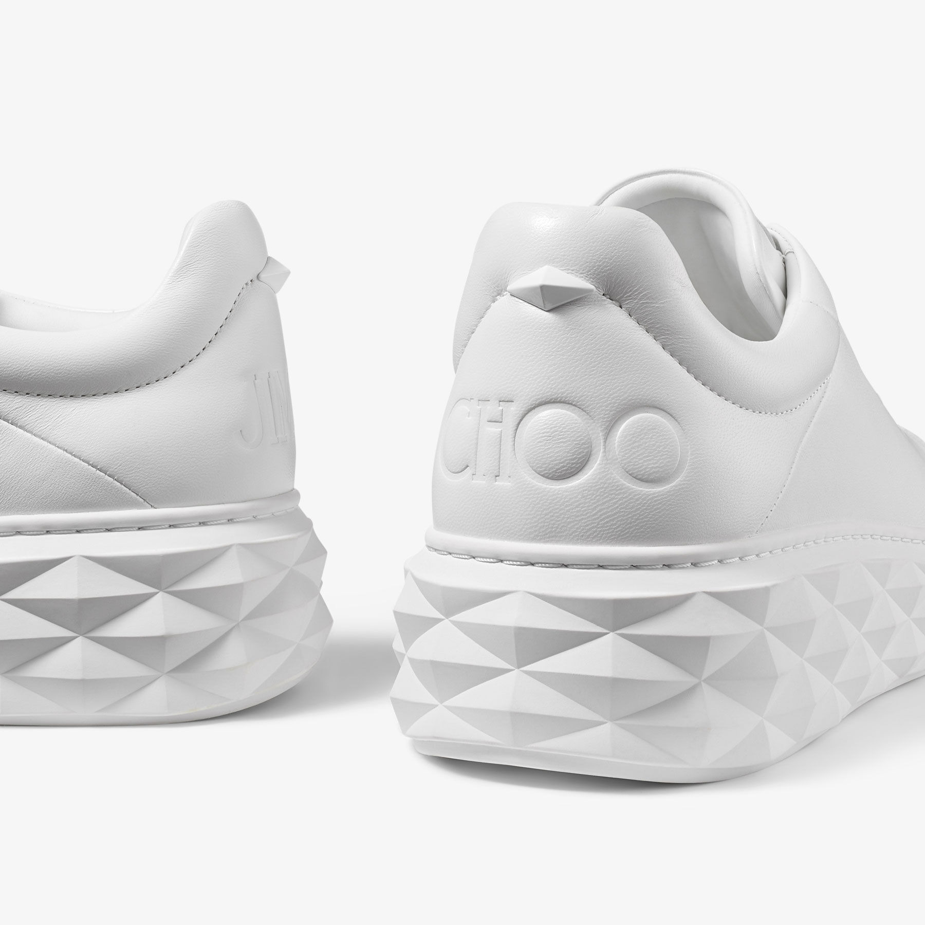 Diamond Maxi/M II
White Nappa Leather Platform Trainers - 3