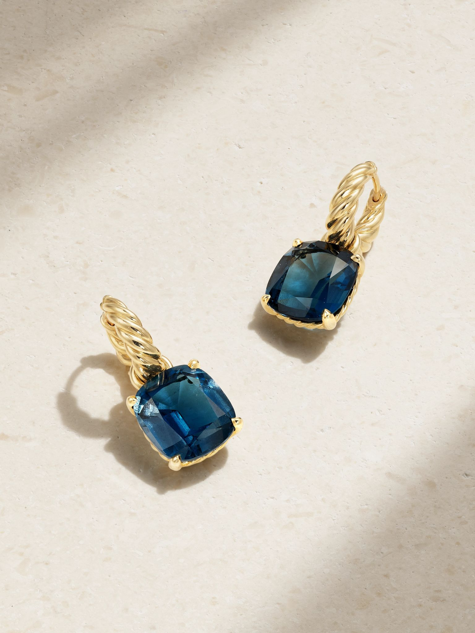 Marbella 18-karat gold topaz hoop earrings Gold - 1