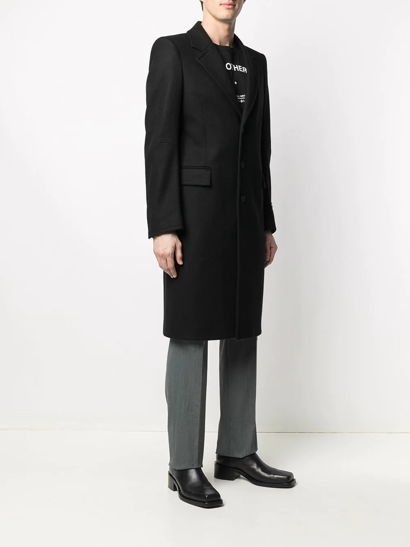 logo embellished single-breasted coat 3