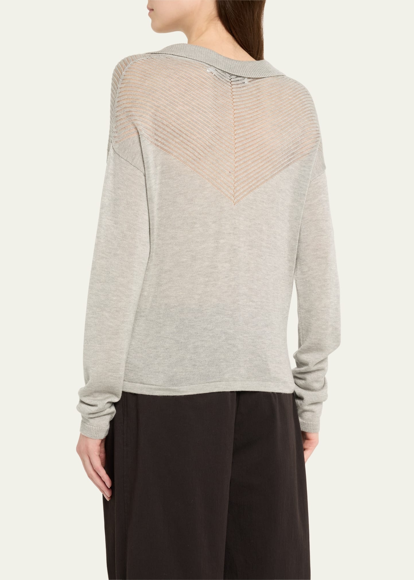 Nell Lightweight Cashmere Polo Sweater - 3