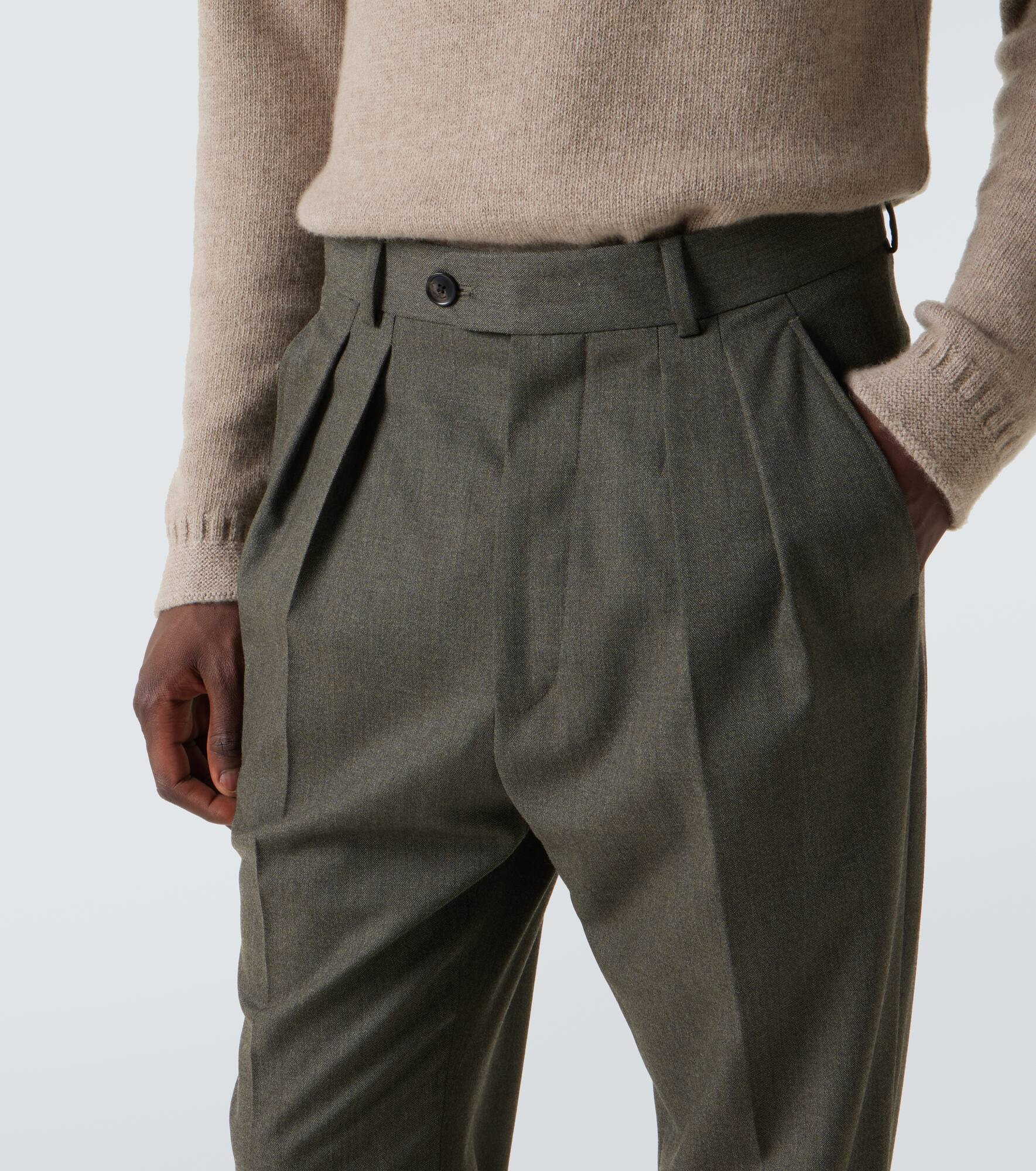 Stafford virgin wool straight pants - 5